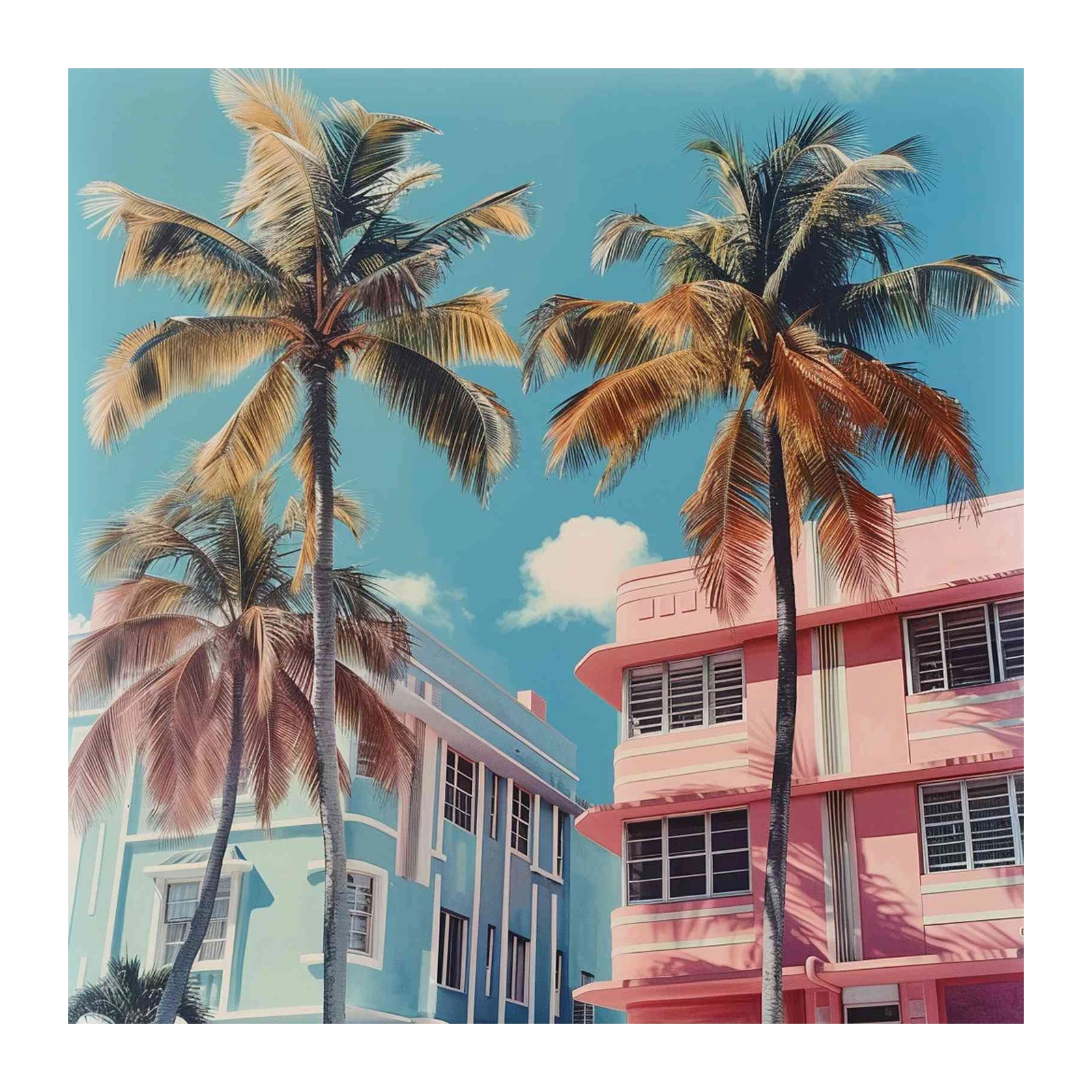 Miami Art Deco Palm Trees Wall Art