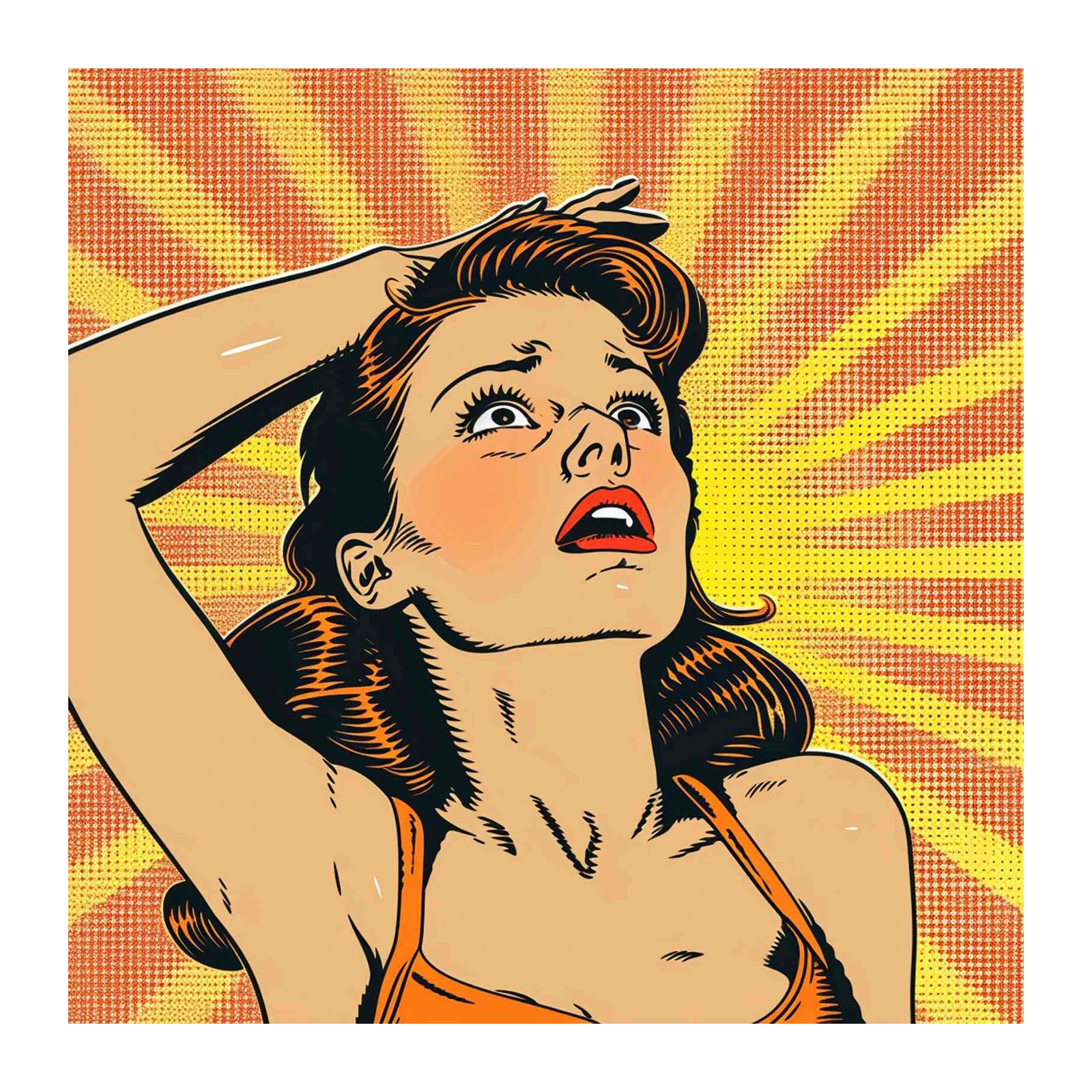 Vintage Pop Art Woman's Surprise Wall Art