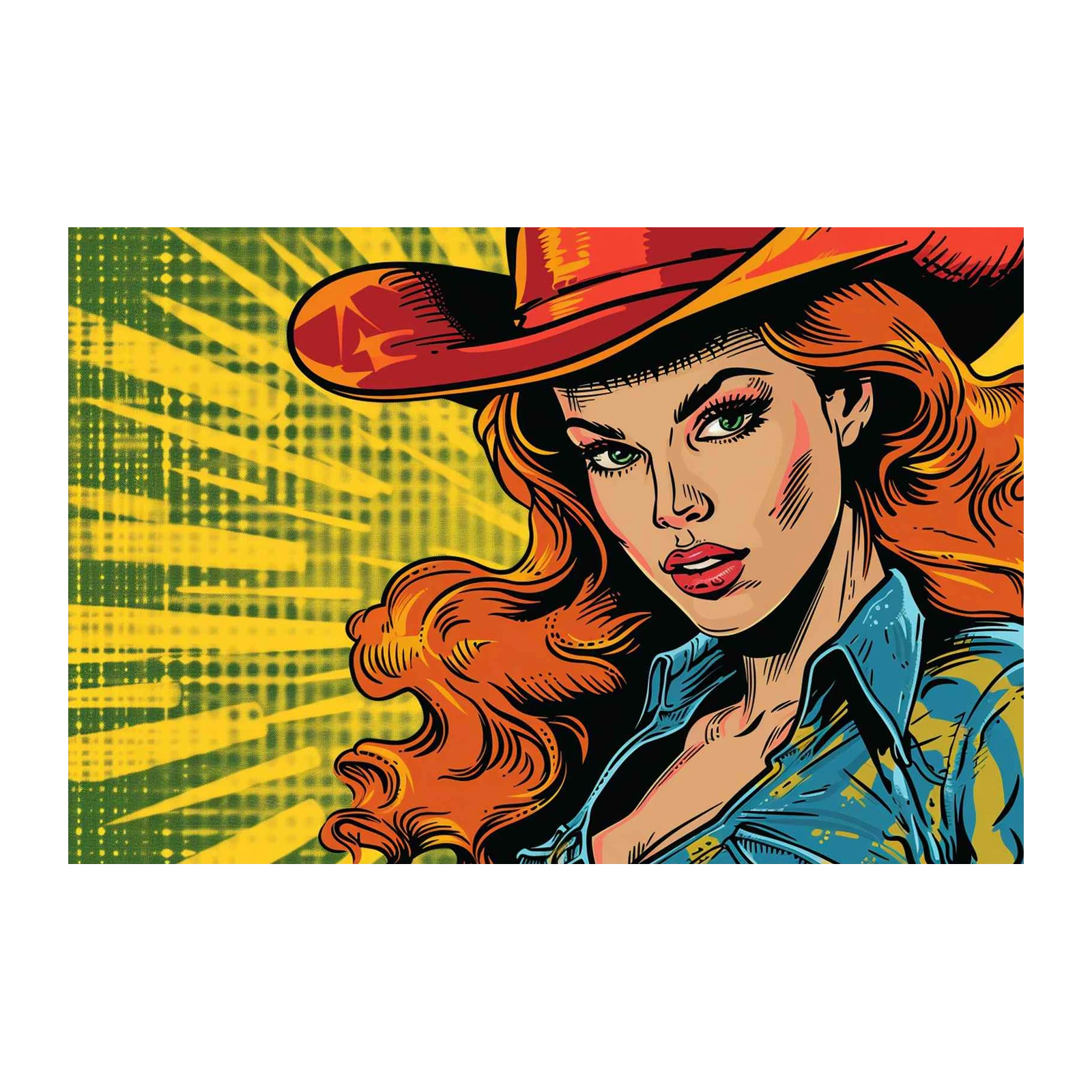 Retro Cowgirl Pop Art Wall Art