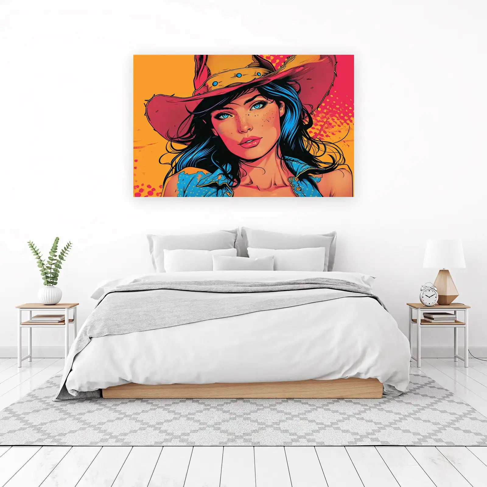 Vibrant Cowgirl Pop Art Wall Art