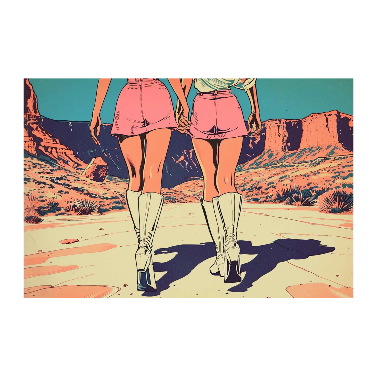Desert Duo Pink Skirt Boots Wall Art