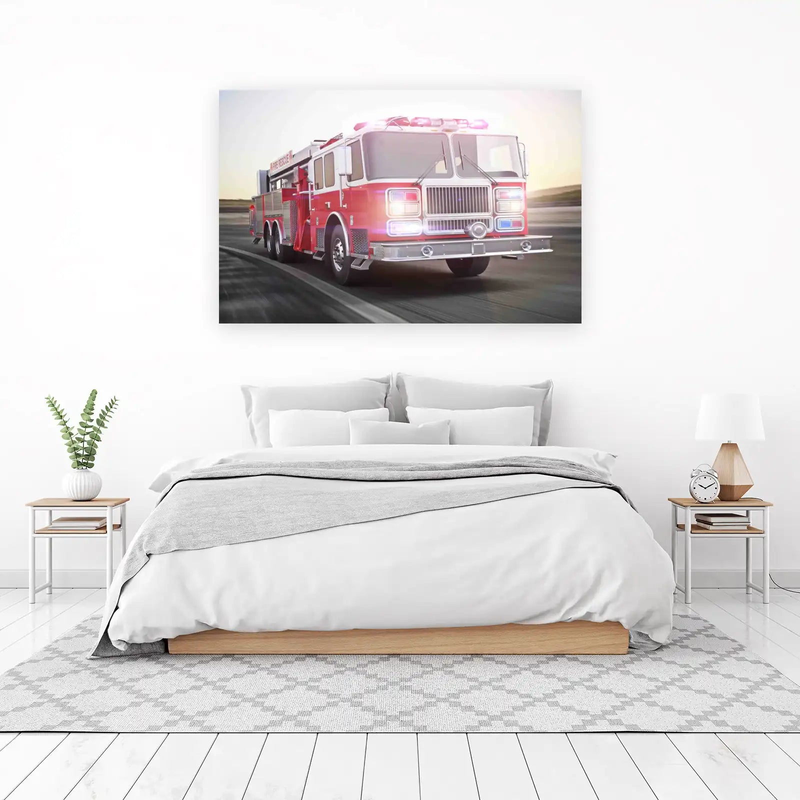 Powerful Fire Truck Speed Wall Art