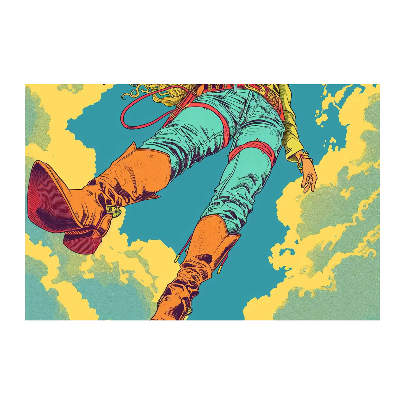 Retro Western Sky Rider Wall Art