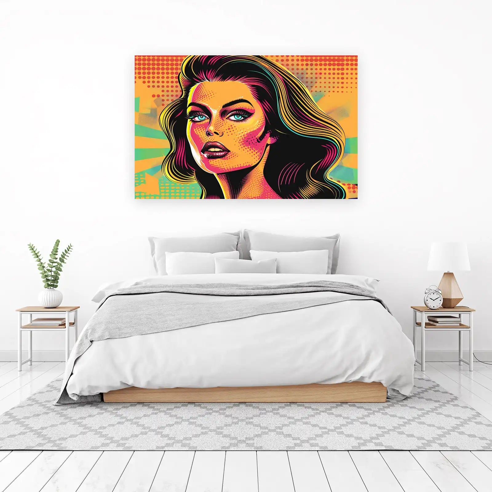 Pop Art Femme Fatale Vibrant Portrait Wall Art