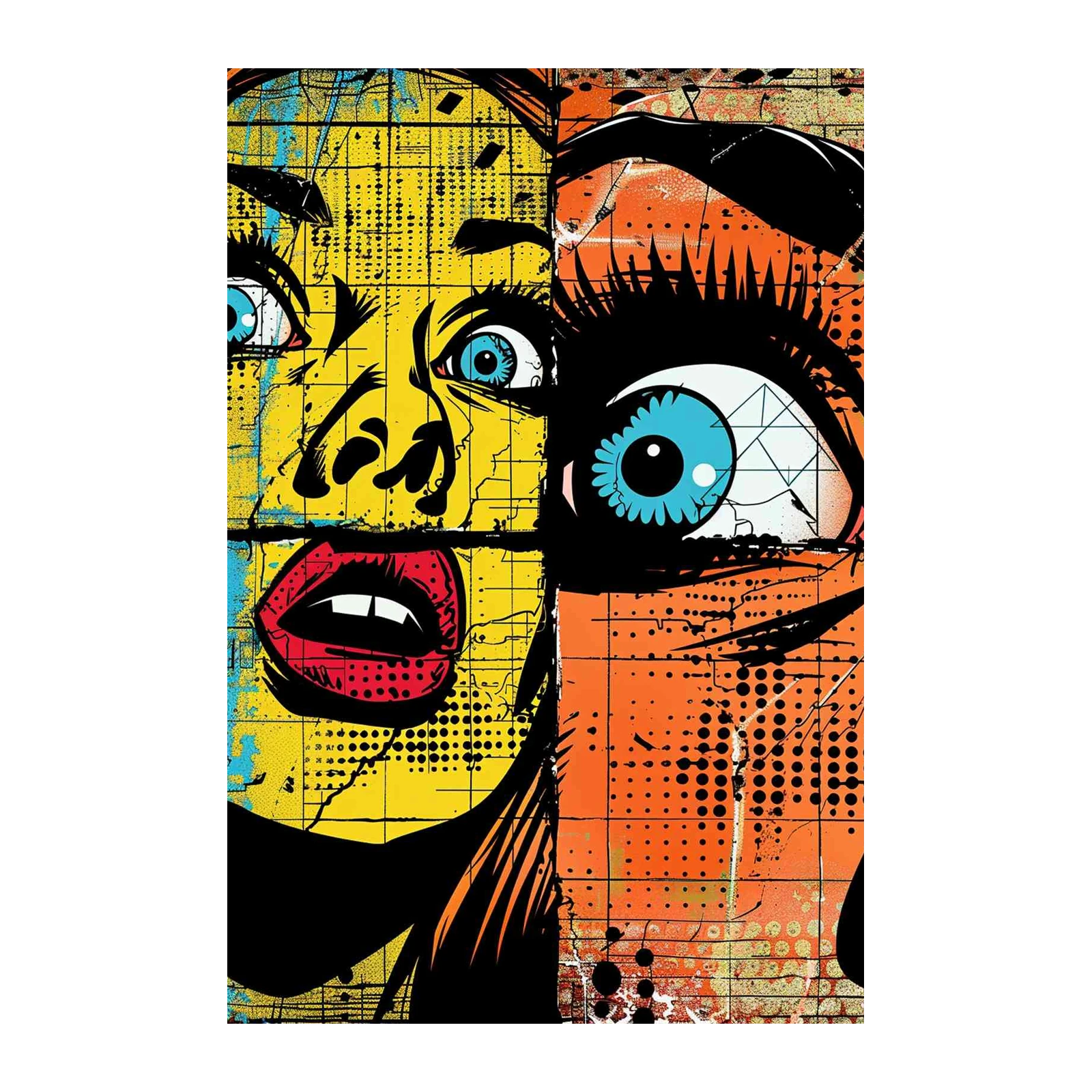Vibrant Pop Art Portrait Wall Art