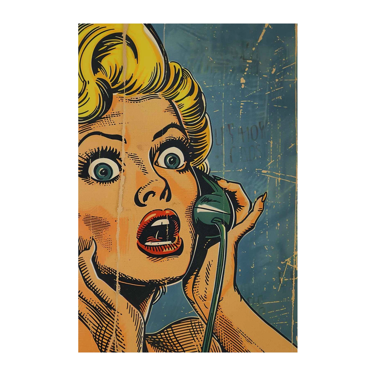 Vintage Pop Art Screaming Woman Wall Art