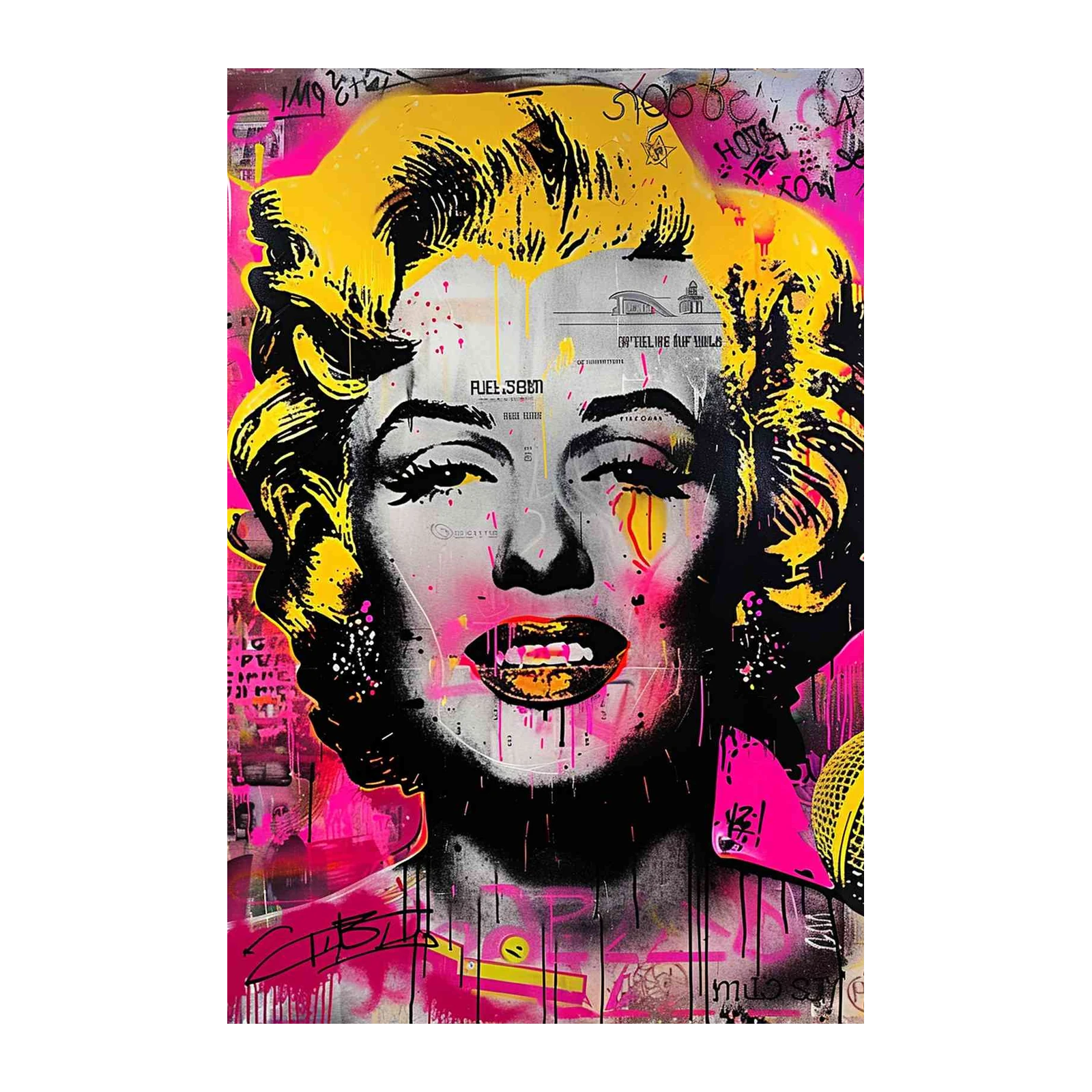 Vibrant Marilyn Monroe Graffiti Pop Art Wall Art
