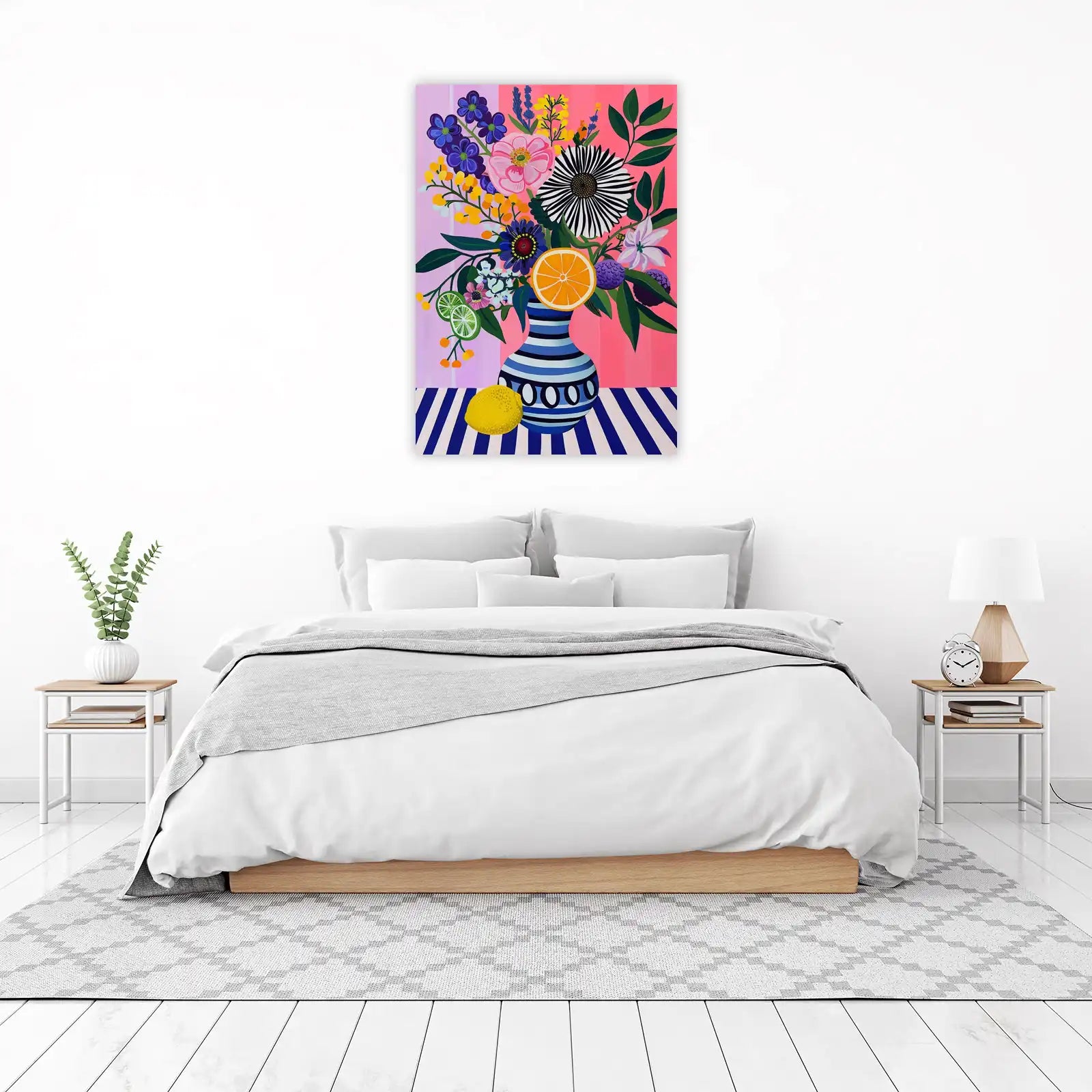 Vibrant Citrus & Bloom Still Life Wall Art