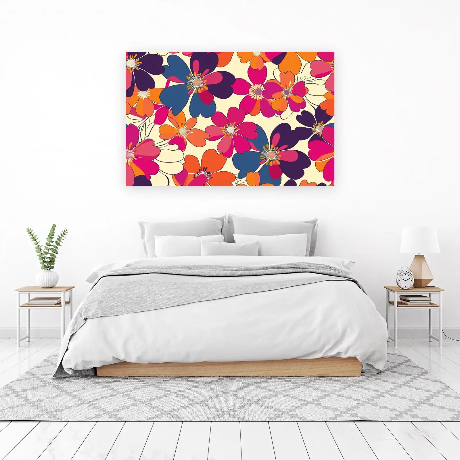 Retro Floral Burst Wall Art