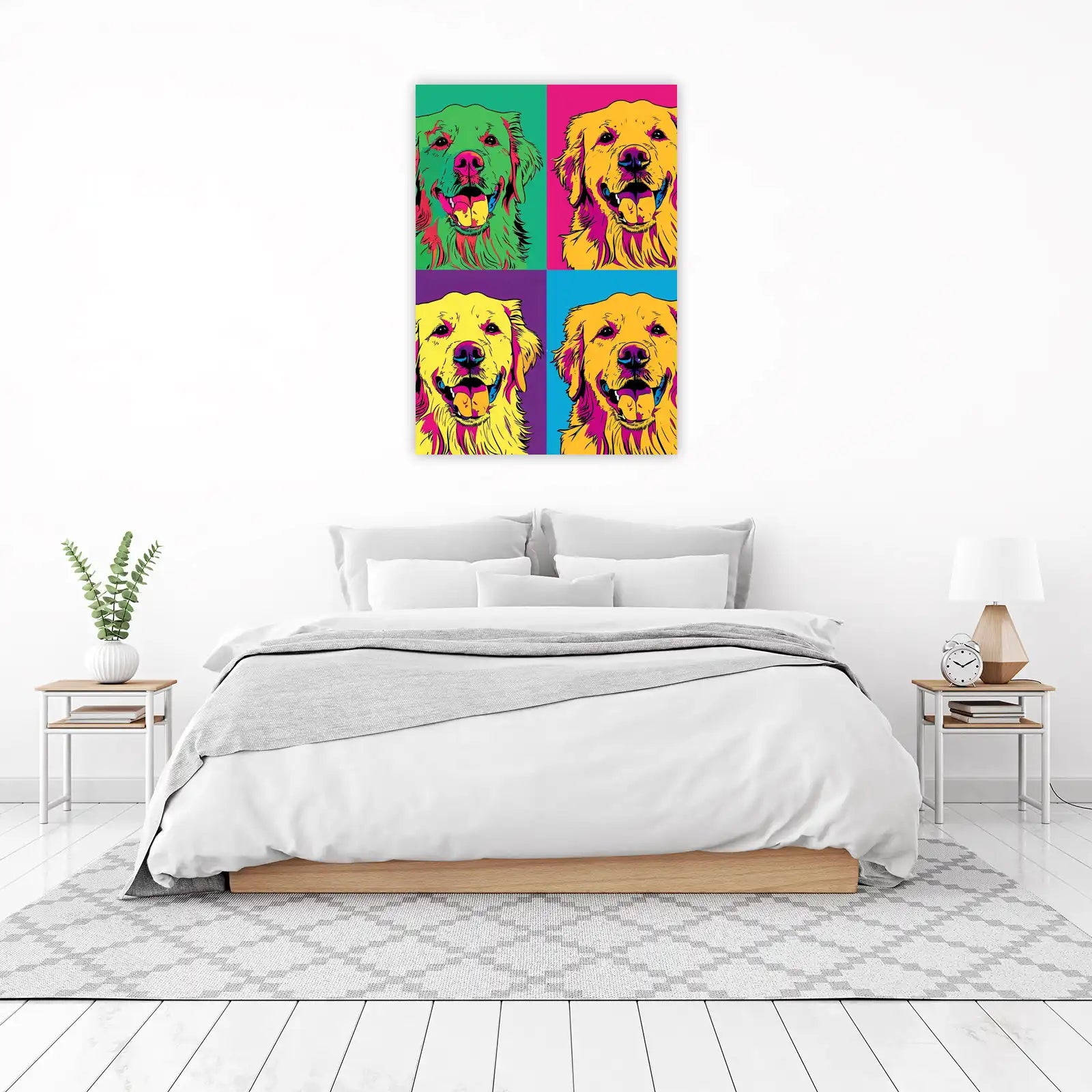 Pop Art Golden Retriever Quad Wall Art