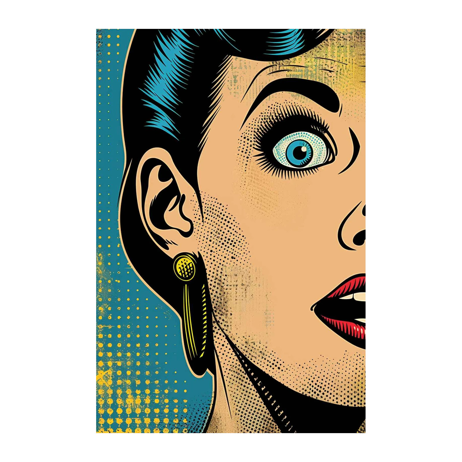 Pop Art Femme Fatale Blue Eye Wall Art