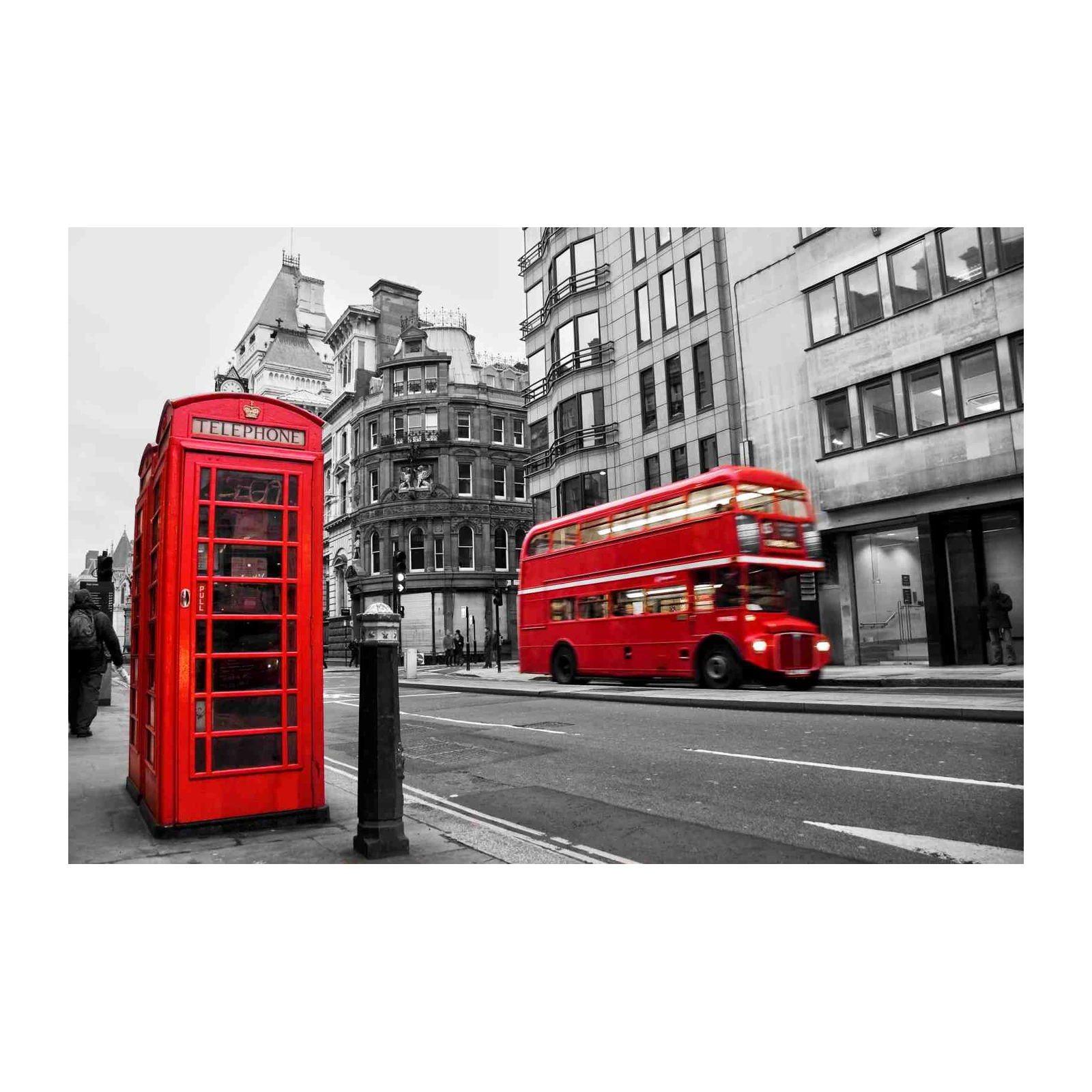 Iconic London Red Bus & Phone Booth Wall Art