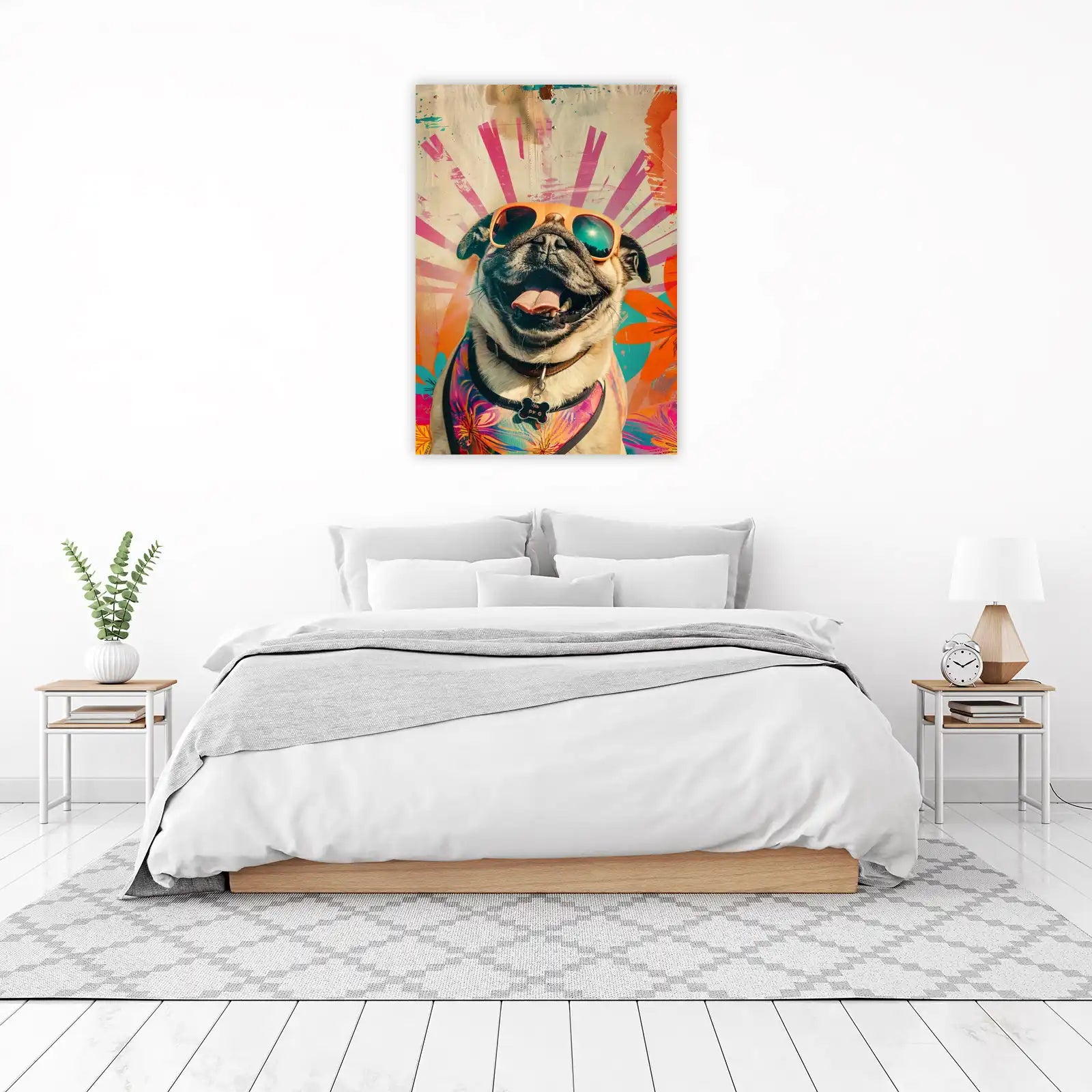 Groovy Pug Summer Vibes Wall Art
