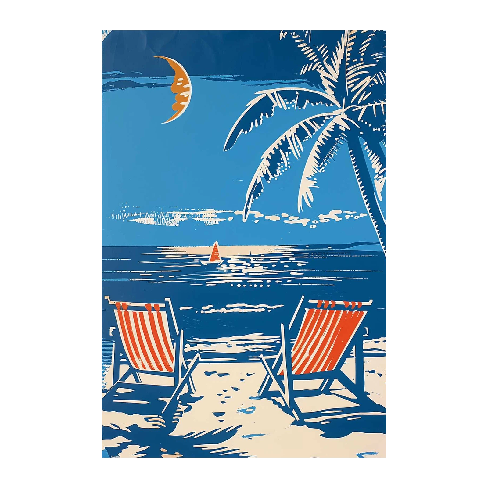 Serene Beach Escape Palm Tree Wall Art