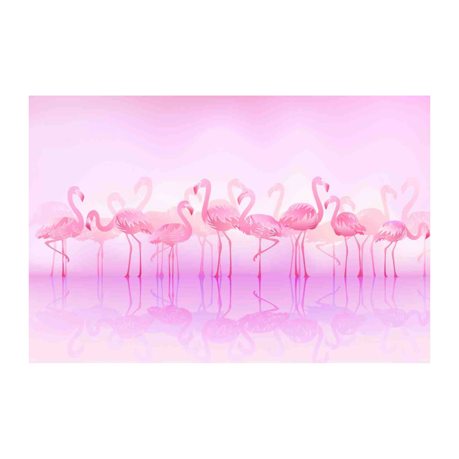 Serene Pink Flamingo Flock Wall Art