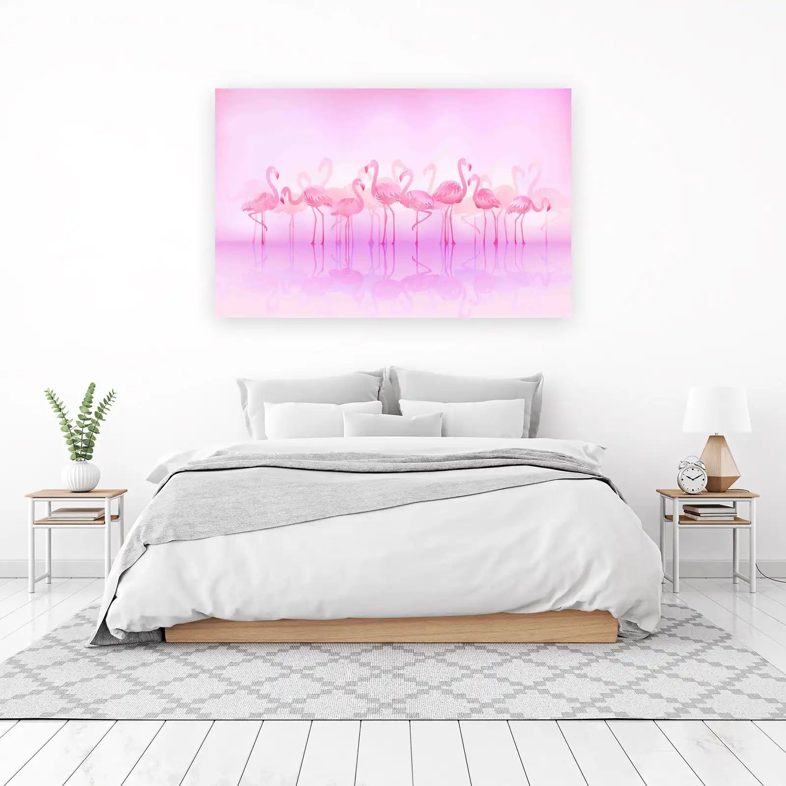 Serene Pink Flamingo Flock Wall Art