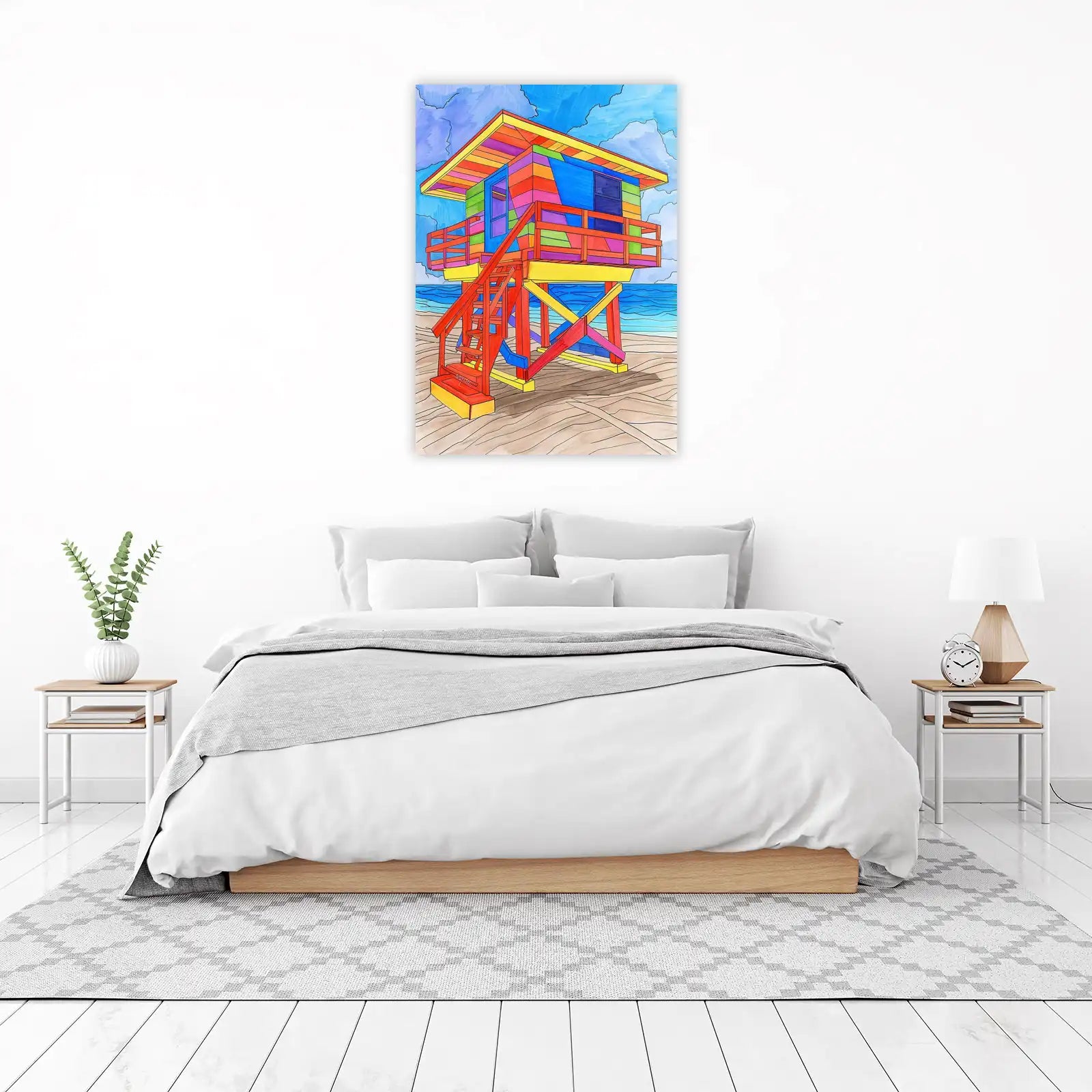Vibrant Beach Lifehouse Pop Art Wall Art