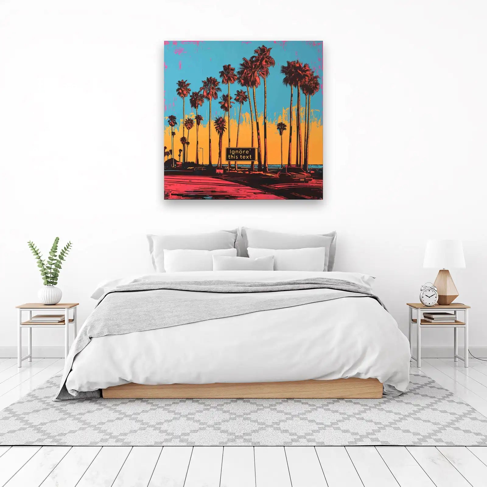 Retro Palm Trees Sunset Wall Art