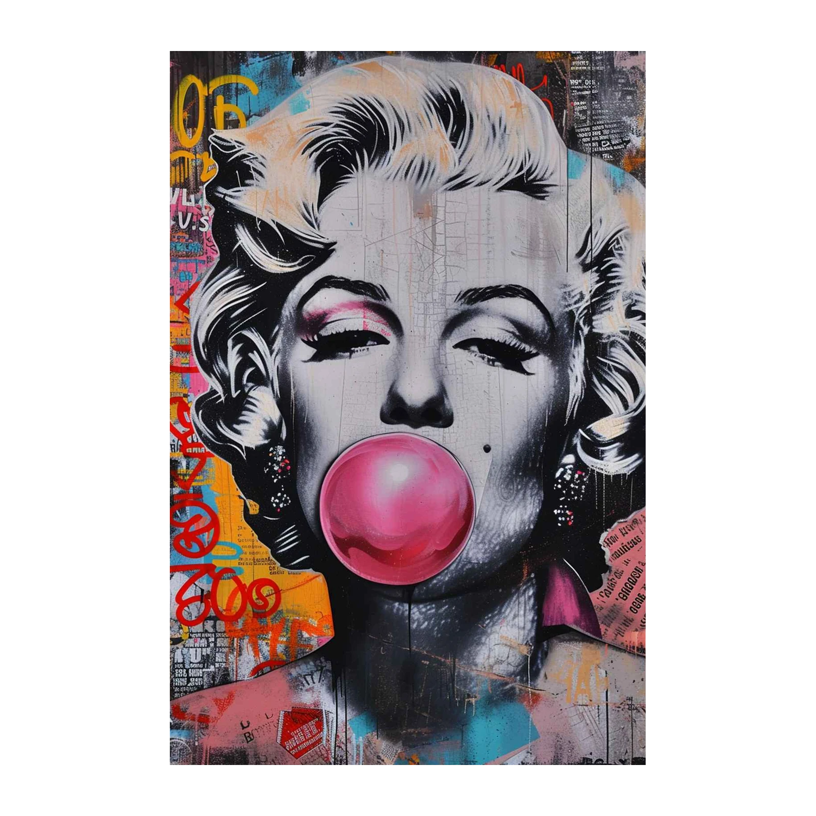 Iconic Marilyn Monroe Bubblegum Pop Art Wall Art