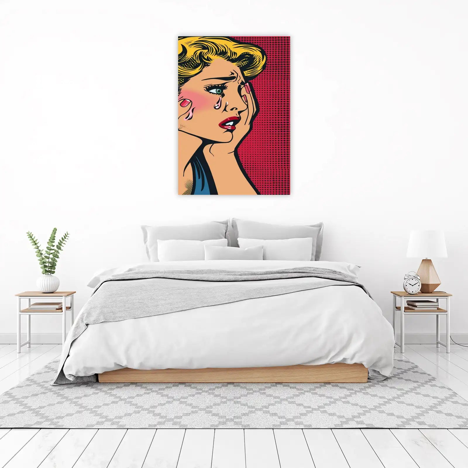 Retro Pop Art Crying Woman Wall Art