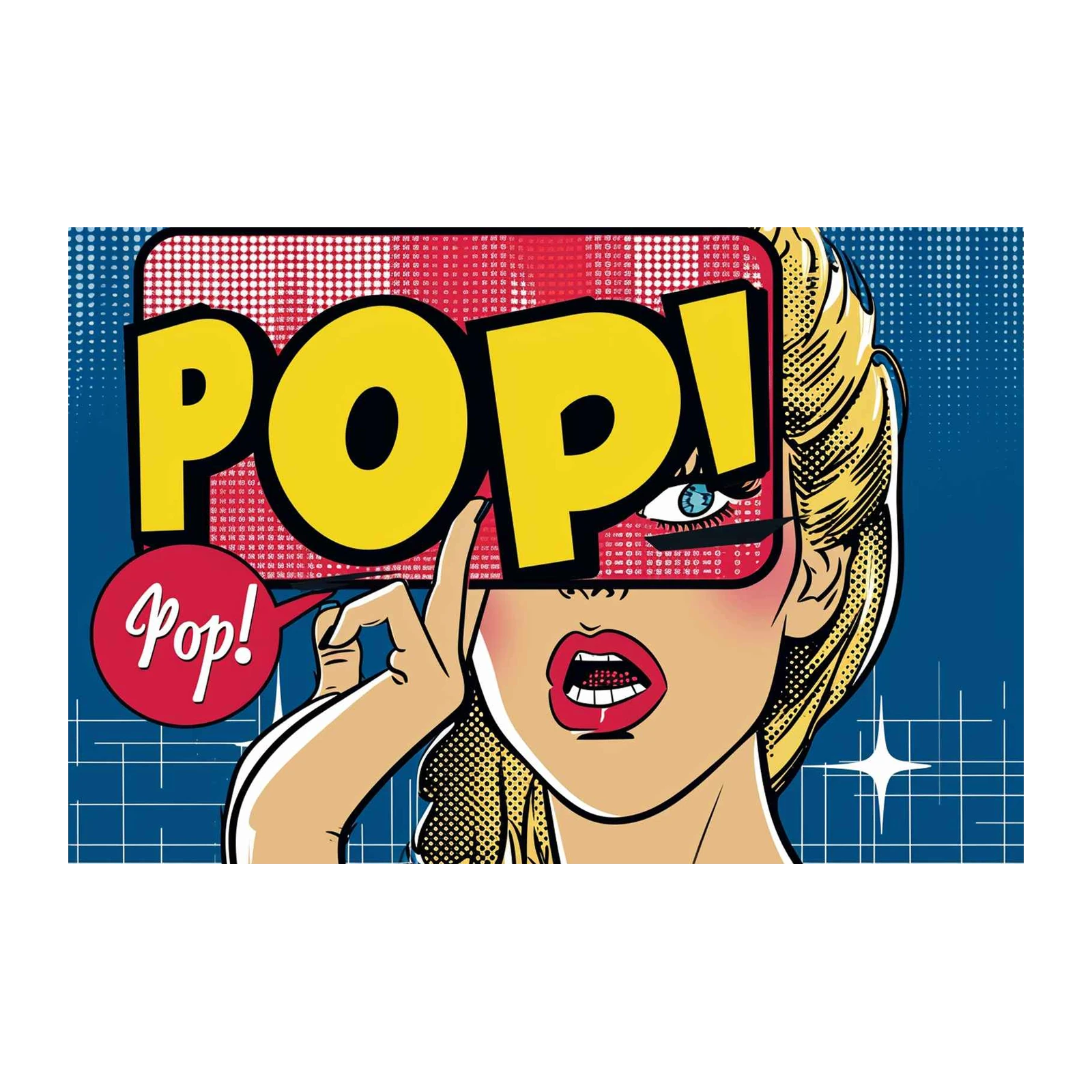 Retro Pop Art Woman 'POP!' Wall Art