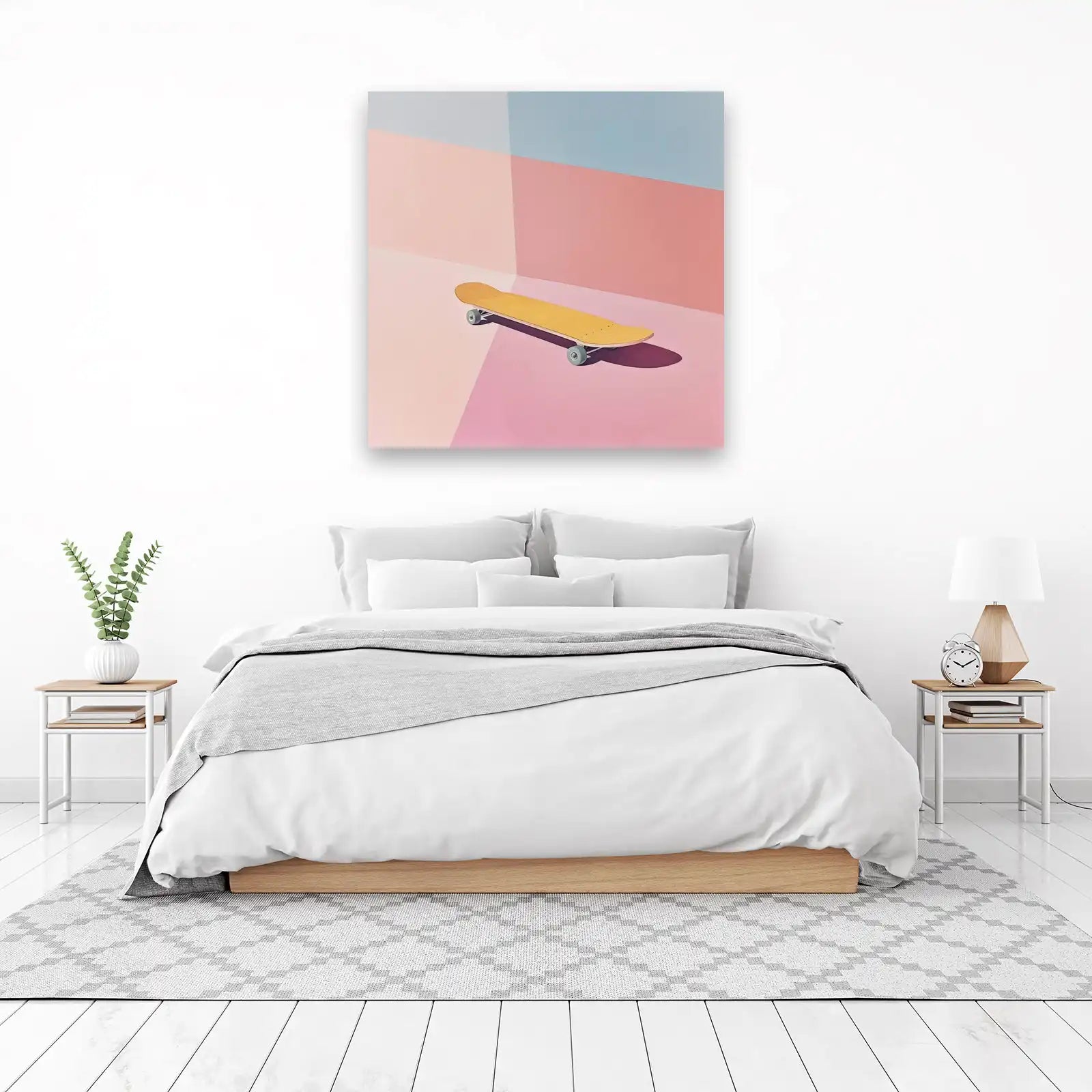 Vibrant Geometric Skateboard Wall Art Art