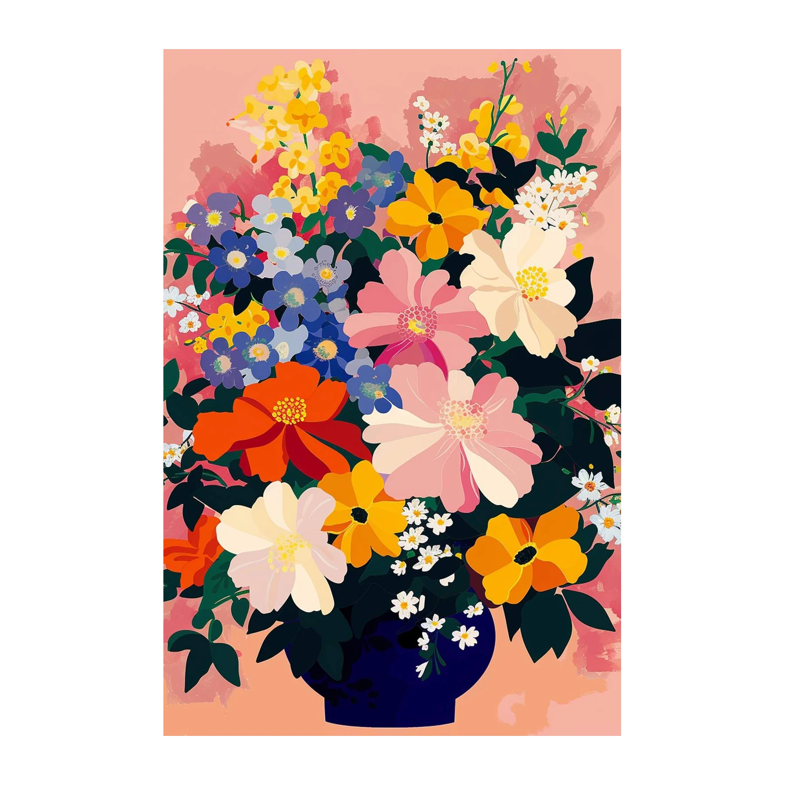 Vibrant Floral Bouquet Wall Art - Wall Art