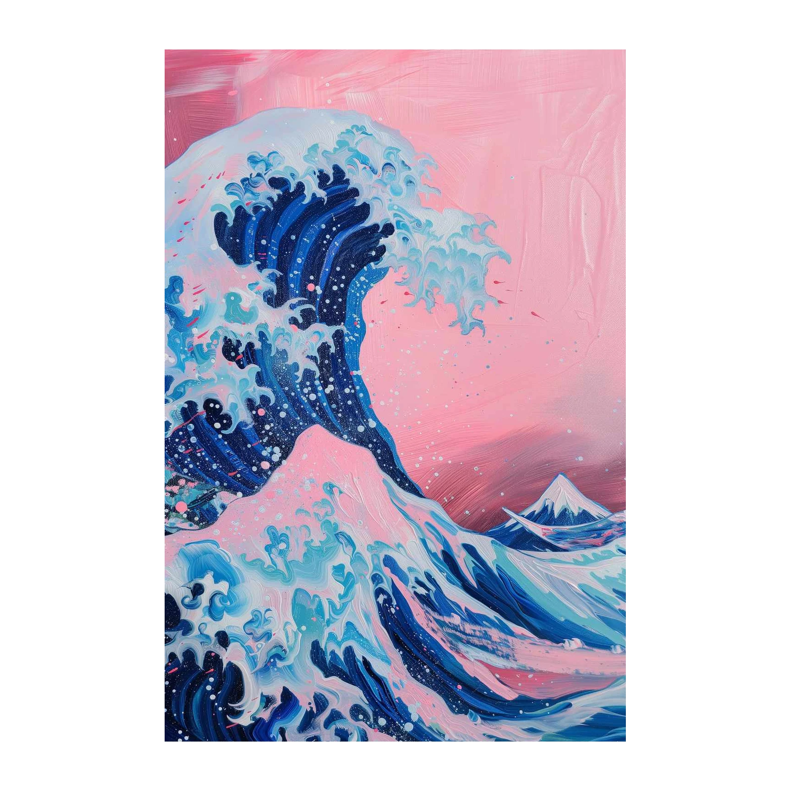 Pink Sky Great Wave Wall Art