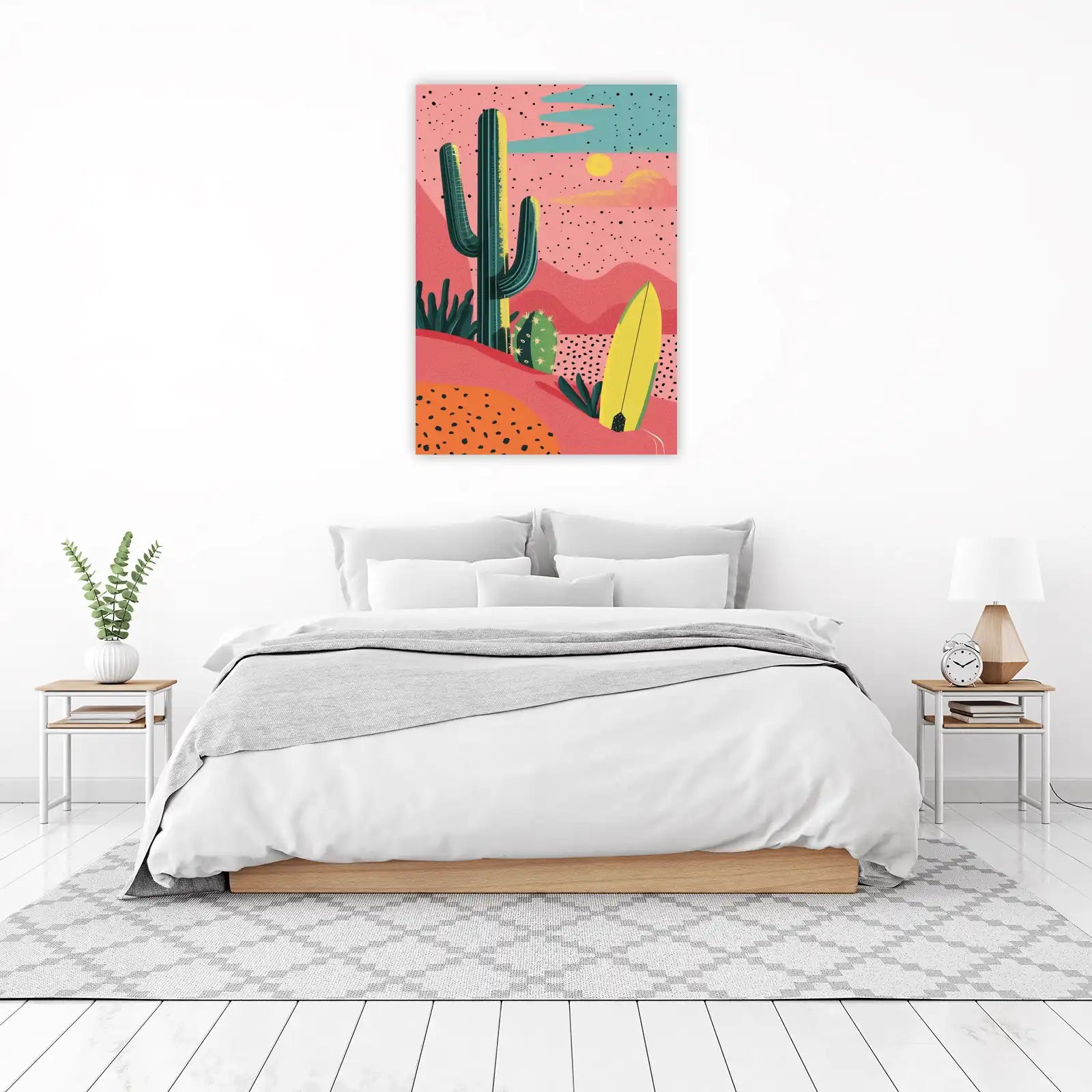 Desert Sunset Surf Cactus Wall Art