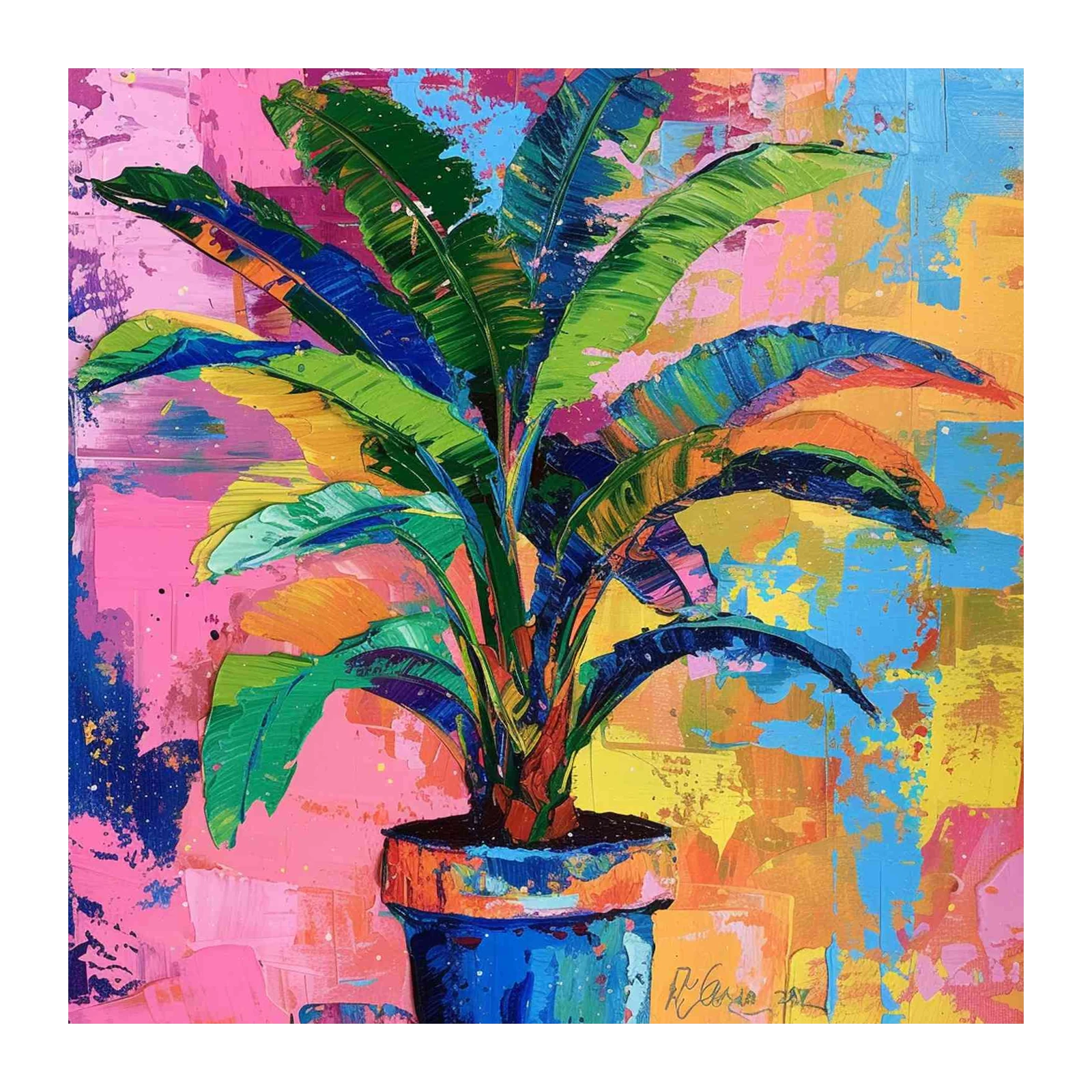 Vibrant Tropical Palm Wall Art