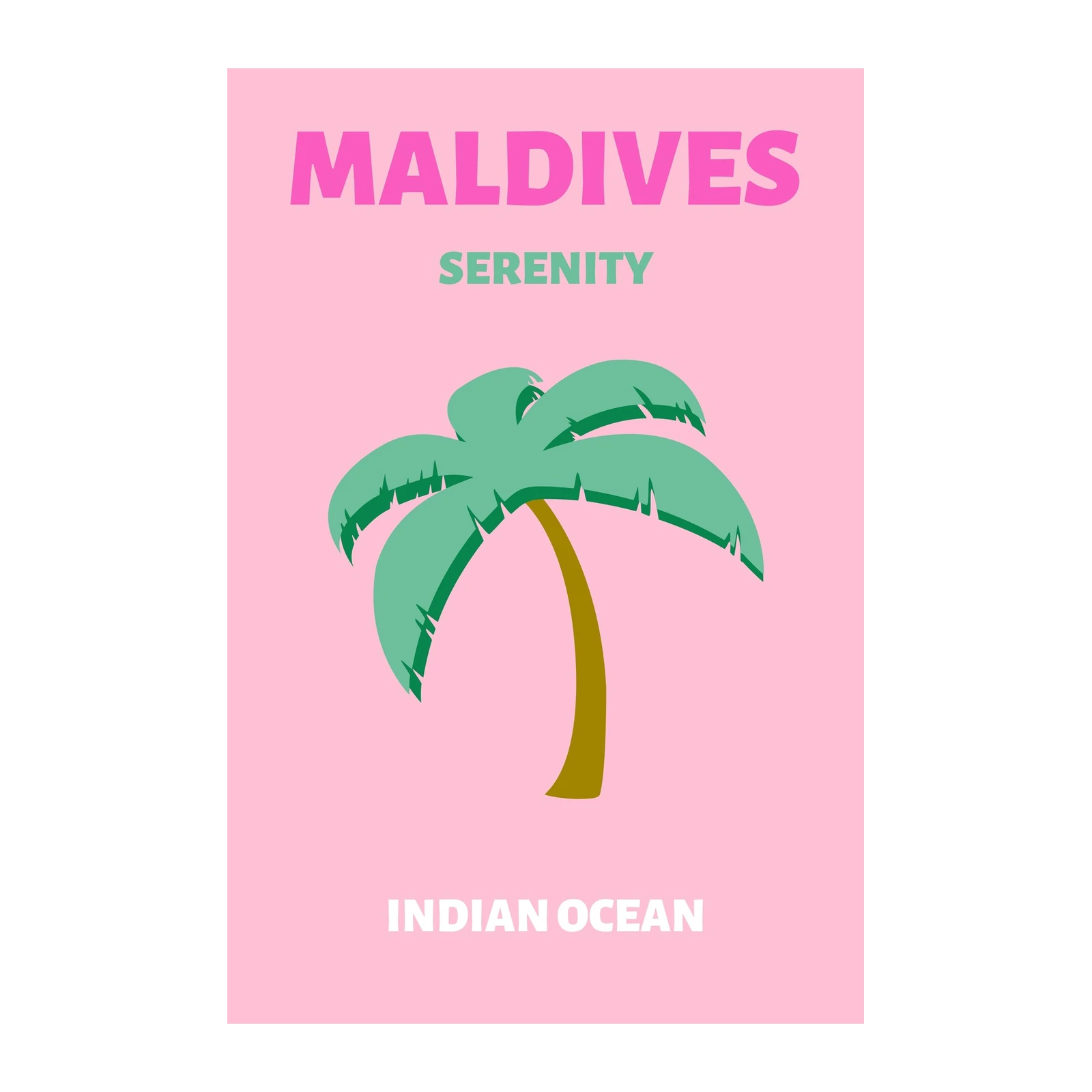 Maldives Serenity Palm Tree Wall Art