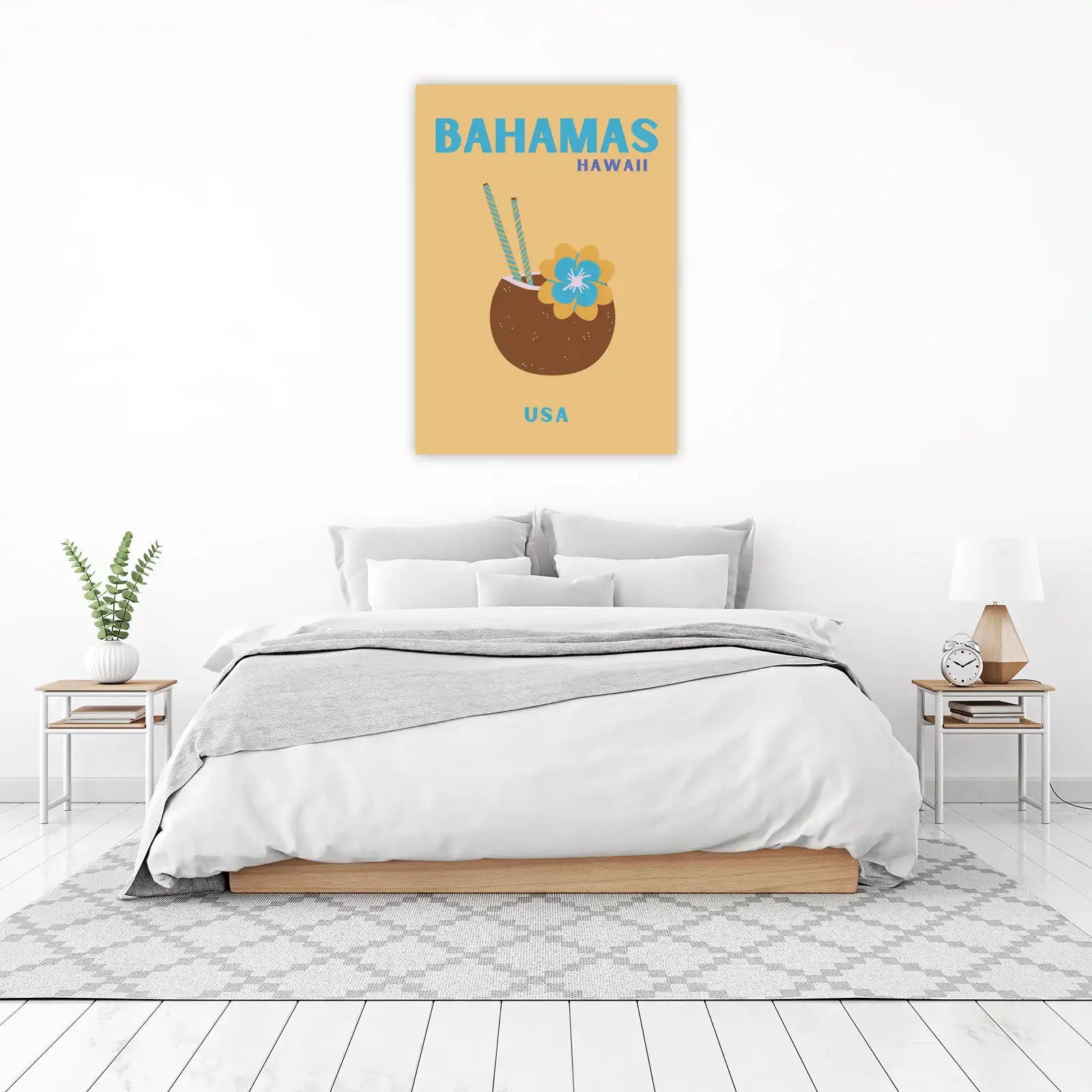 Bahamas Hawaii Tropical Coconut Drink Wall Art