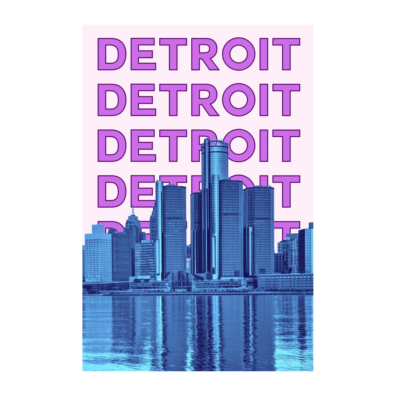 Bold Detroit Skyline Graphic Wall Art