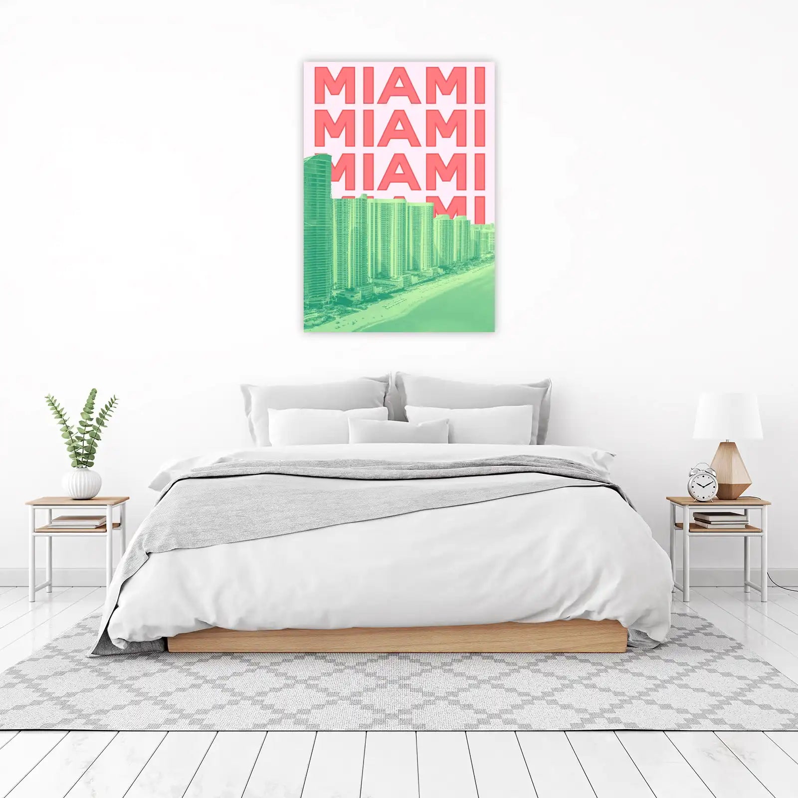 Retro Miami Skyline Repeat Wall Art