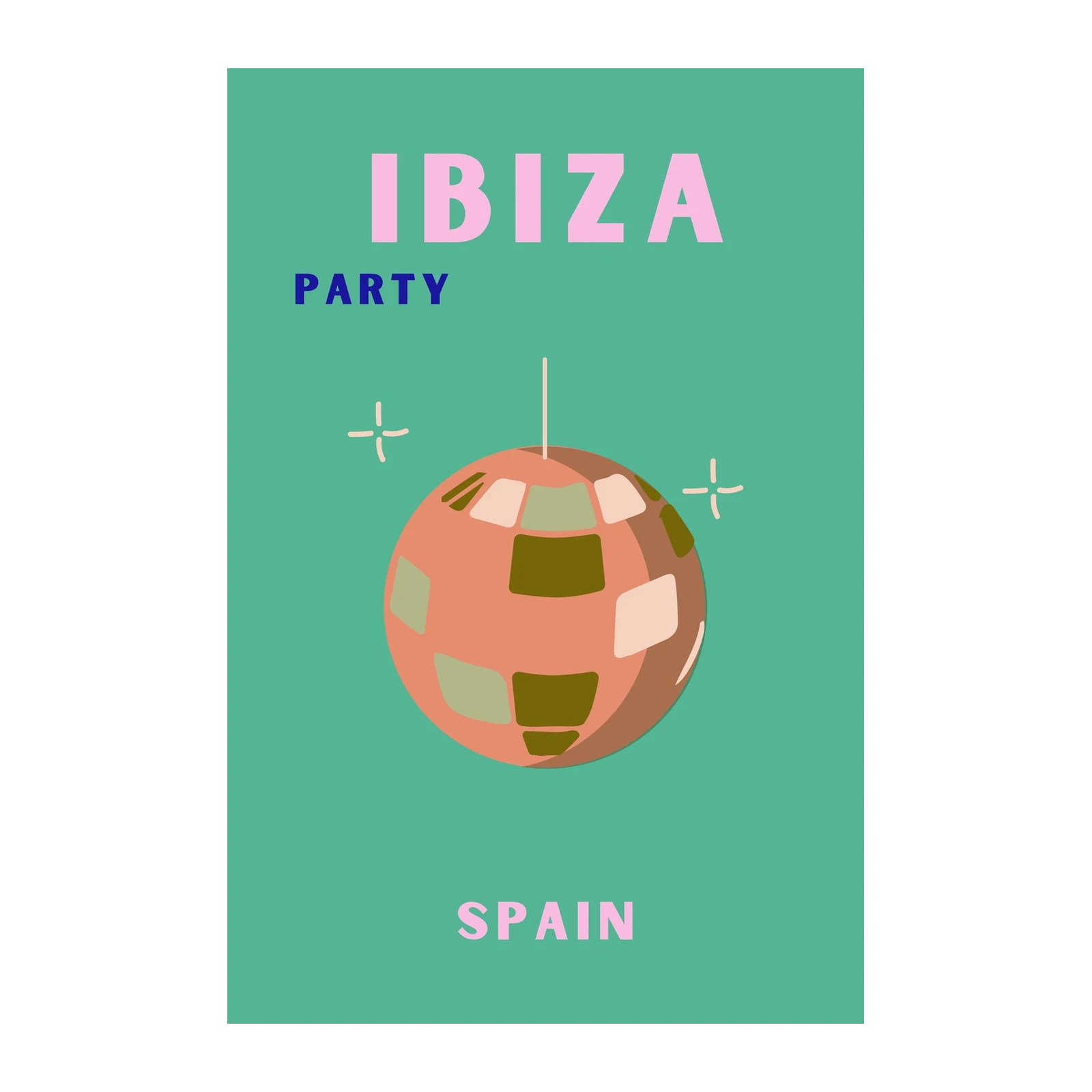 Ibiza Party Disco Ball Wall Art Wall Art