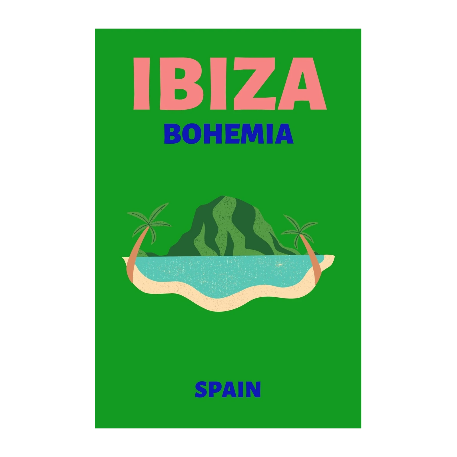 Vibrant Ibiza Bohemia Travel Poster Wall Art