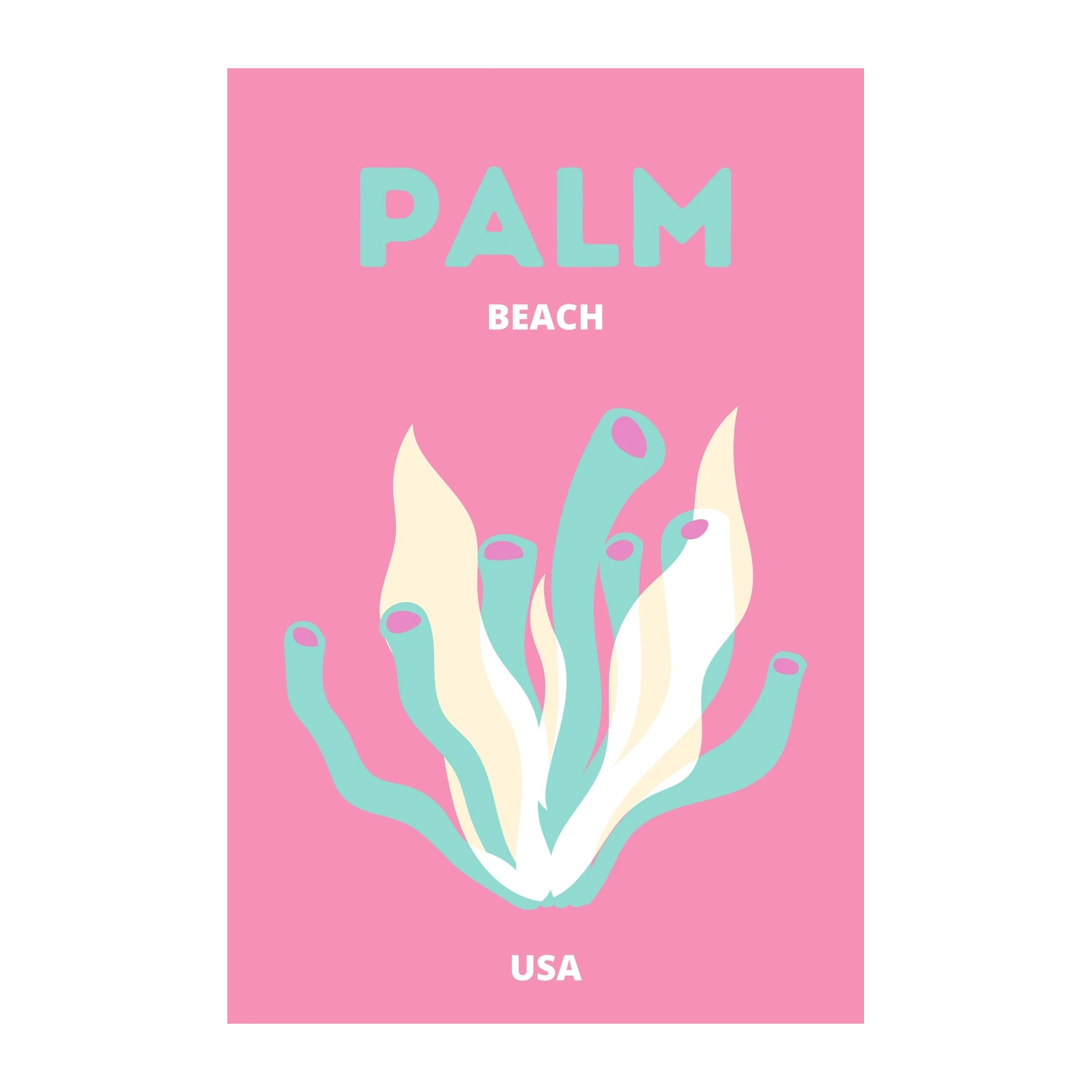 Palm Beach Coastal Coral Wall Art