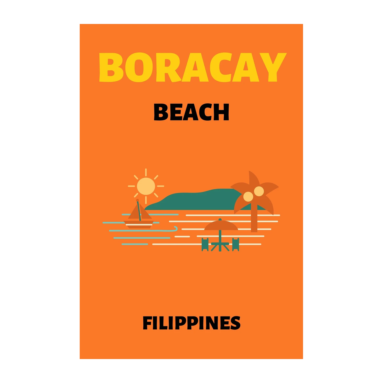 Vibrant Boracay Beach Sunset Wall Art