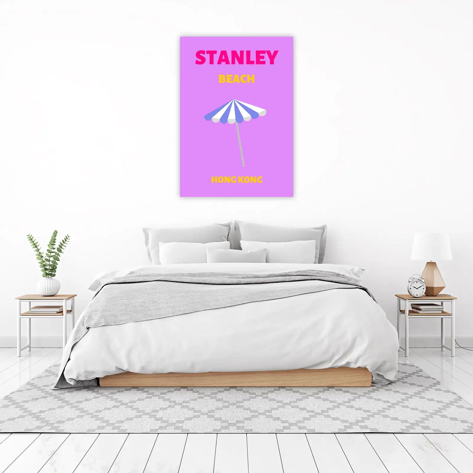 Stanley Beach Hong Kong Umbrella Wall Art