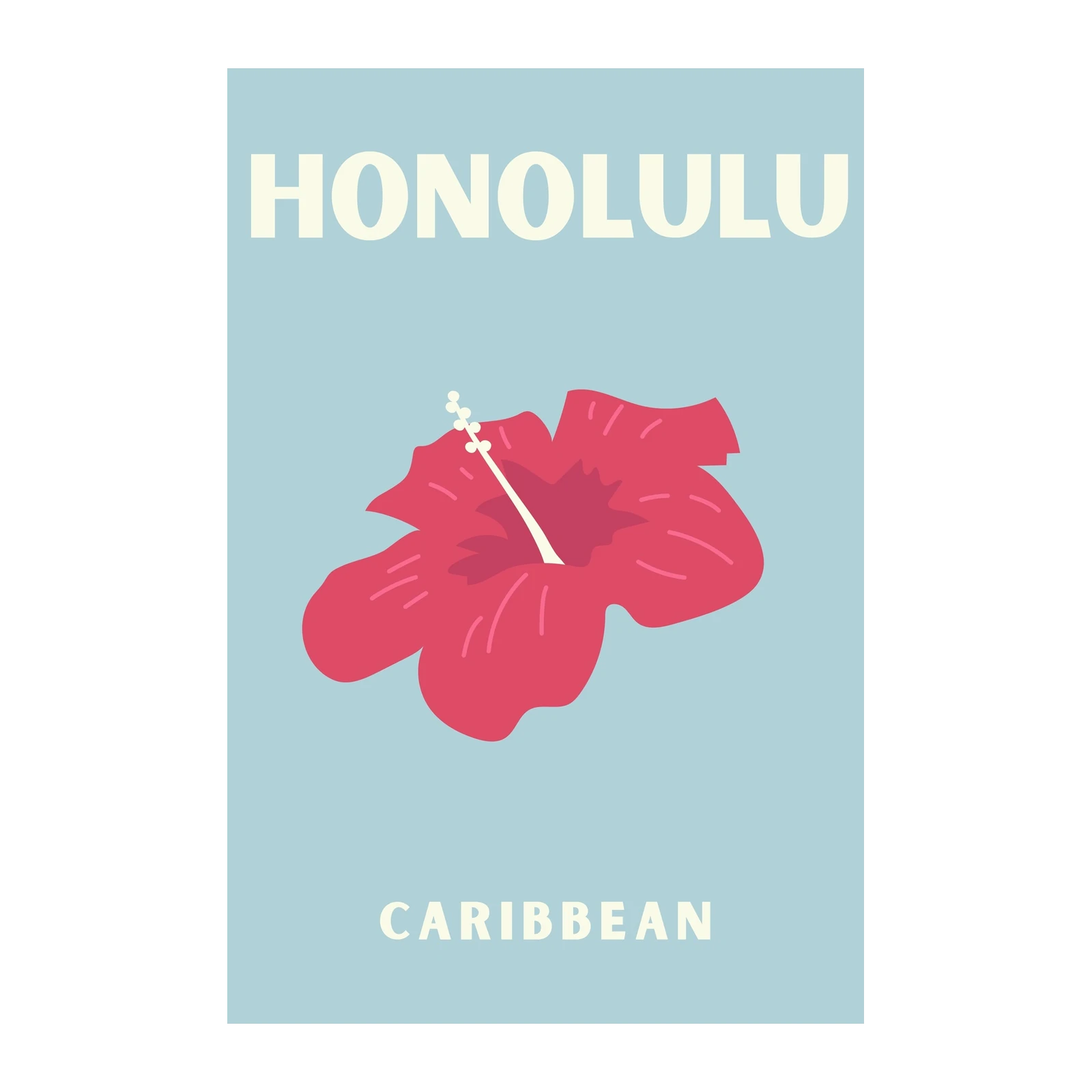 Vibrant Hibiscus Honolulu Tropical Wall Art
