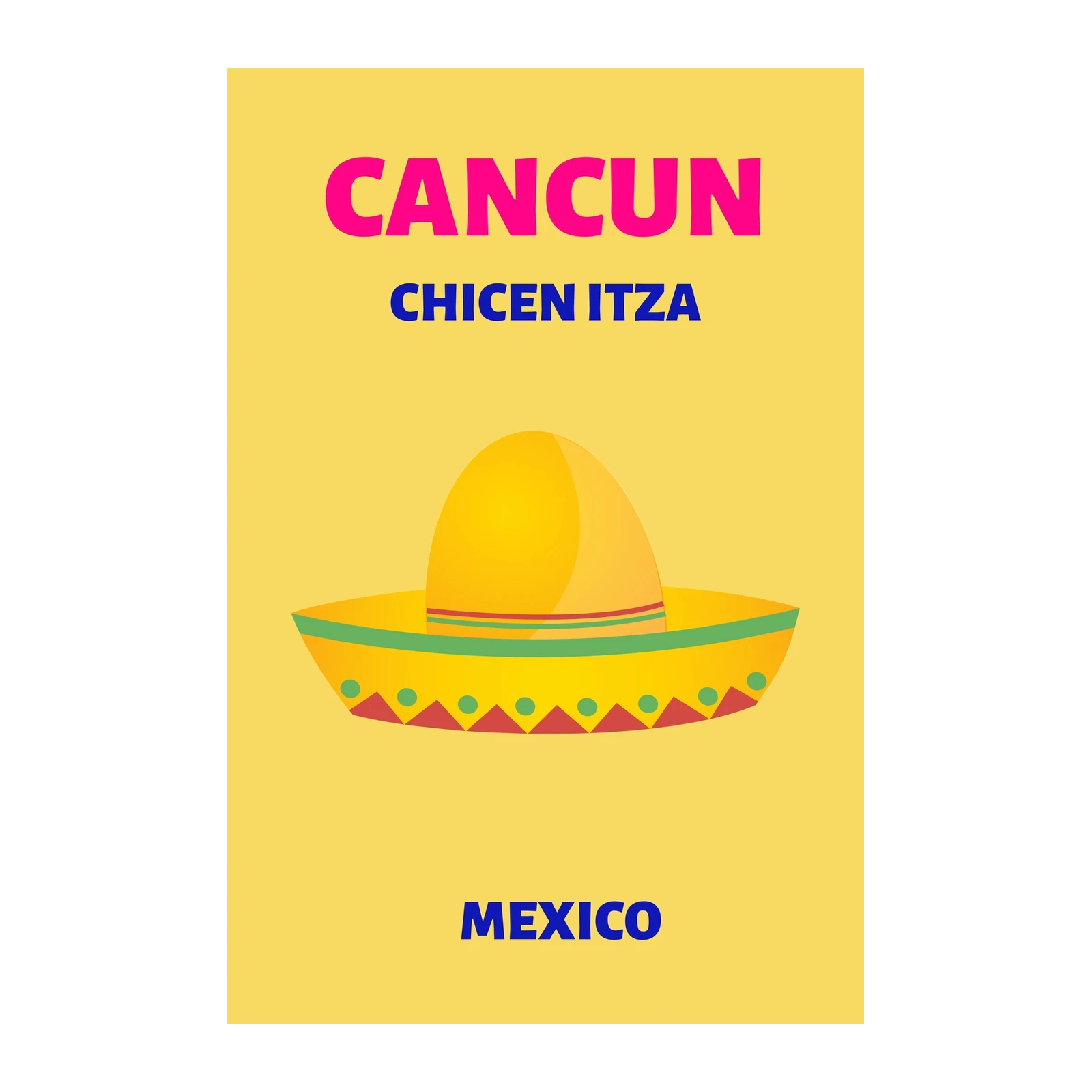 Vibrant Cancun Sombrero Mexico Wall Art