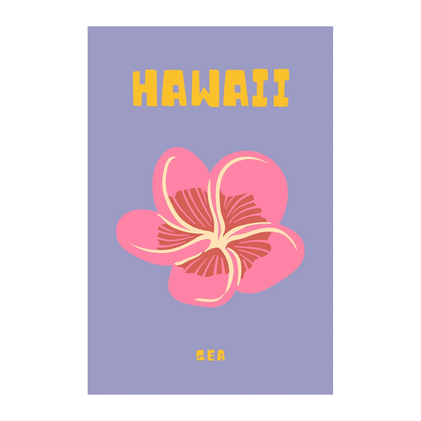 Tropical Hawaii Pink Plumeria Flower Wall Art