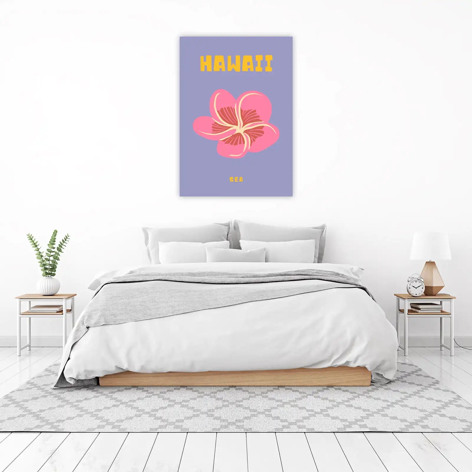 Tropical Hawaii Pink Plumeria Flower Wall Art