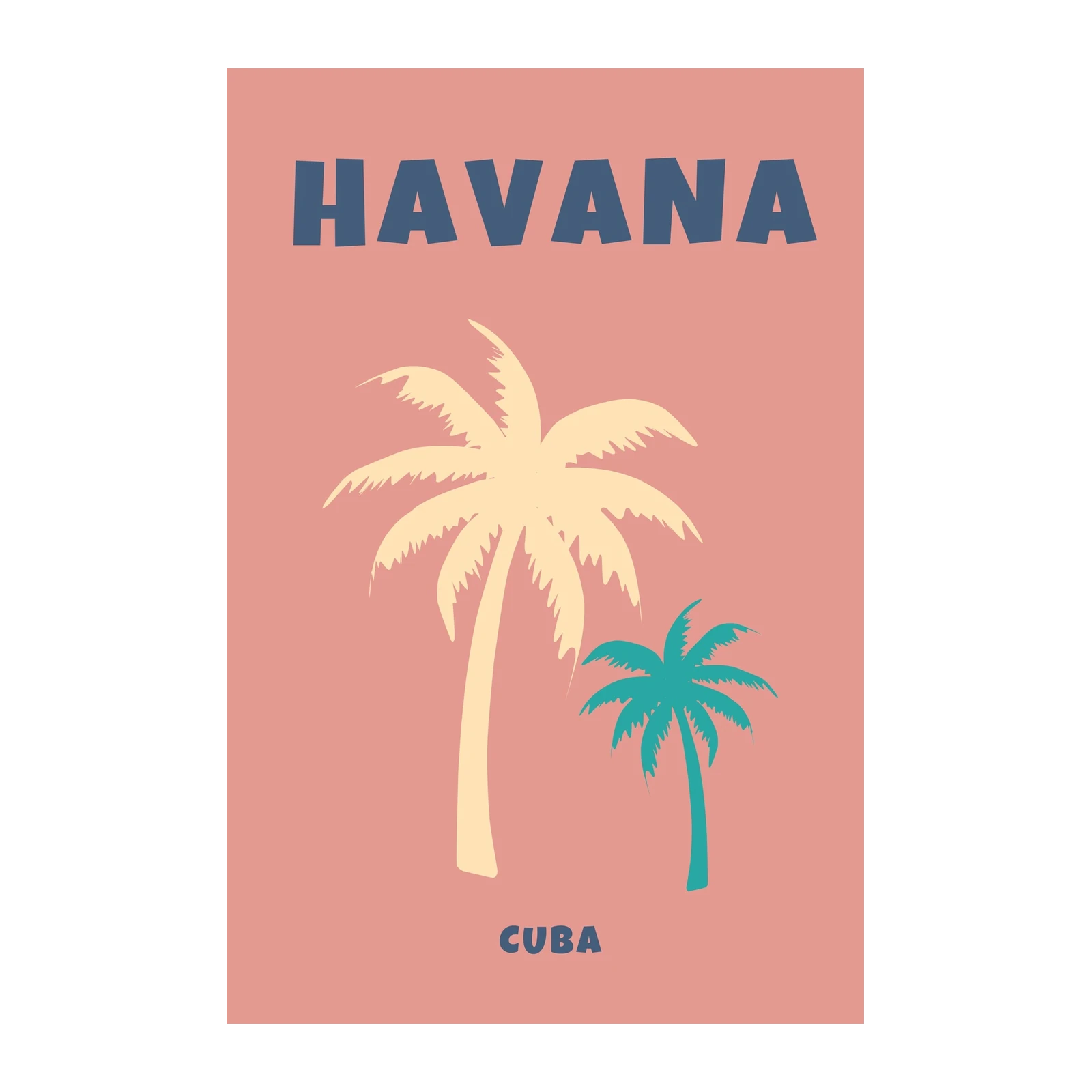 Havana Palm Trees Cuba Wall Art