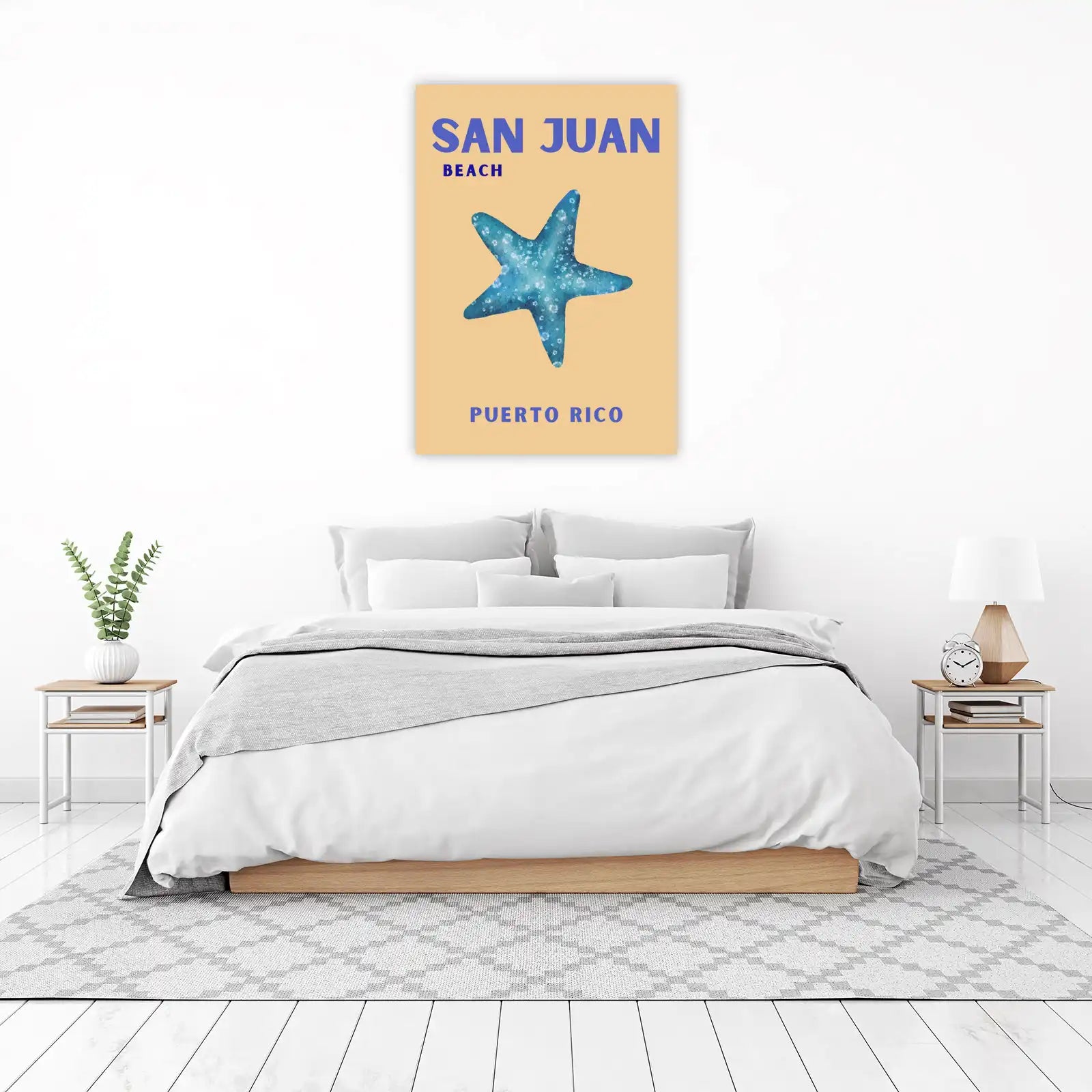San Juan Beach Starfish Watercolor Wall Art