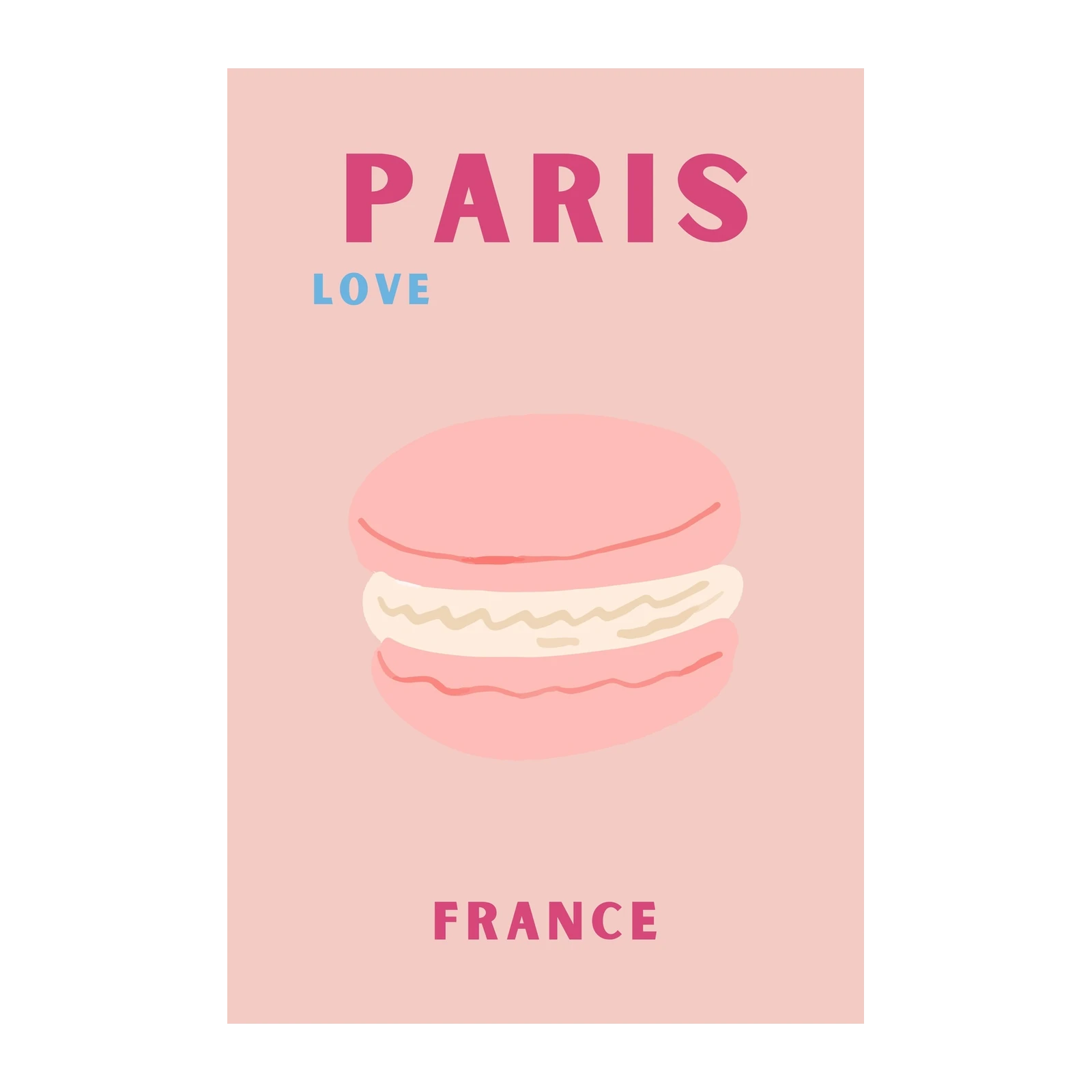 Paris Love Macaron France Wall Art