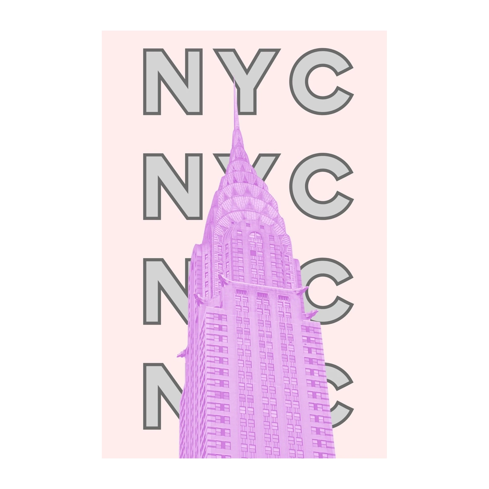Pink Chrysler Building NYC Wall Art Wall Art