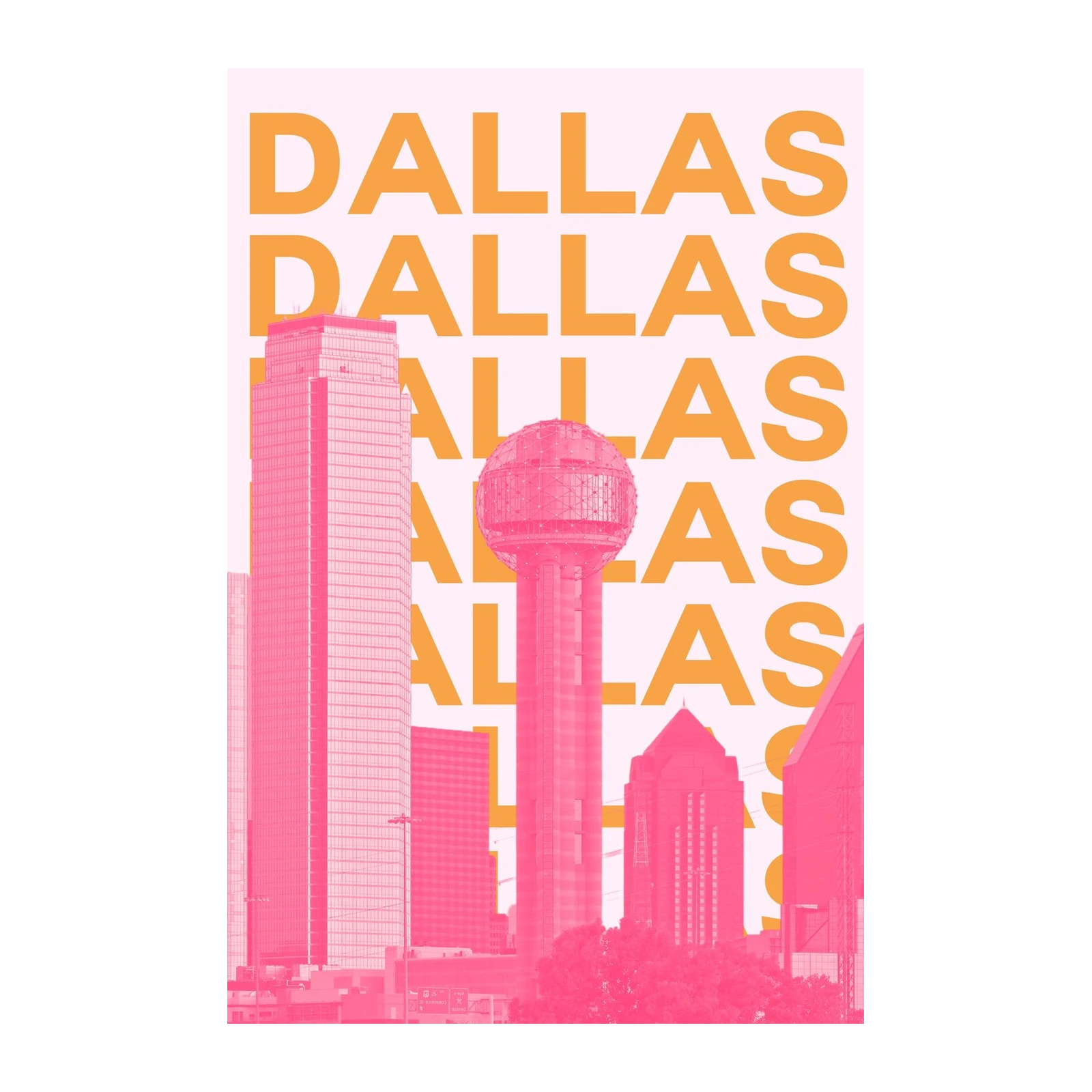 Vibrant Dallas Skyline Graphic Wall Art
