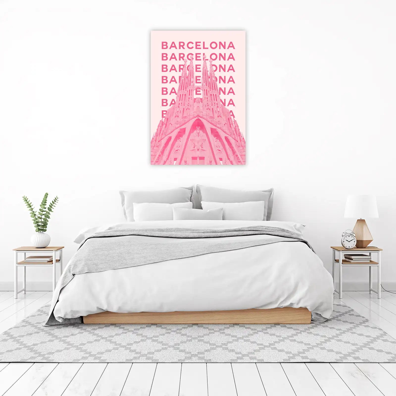 Pink Sagrada Familia Barcelona Wall Art