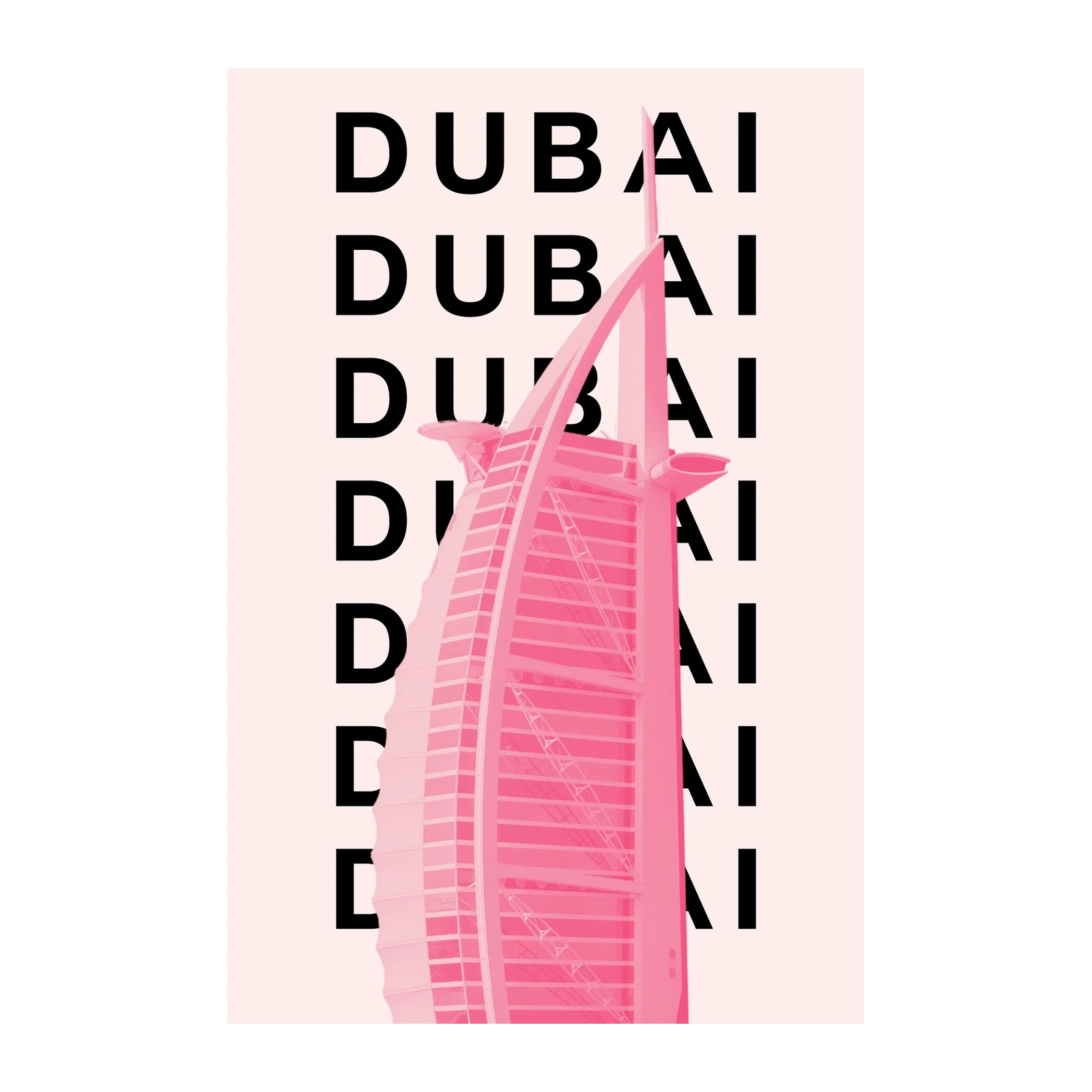 Modern Pink Dubai Landmark Wall Art